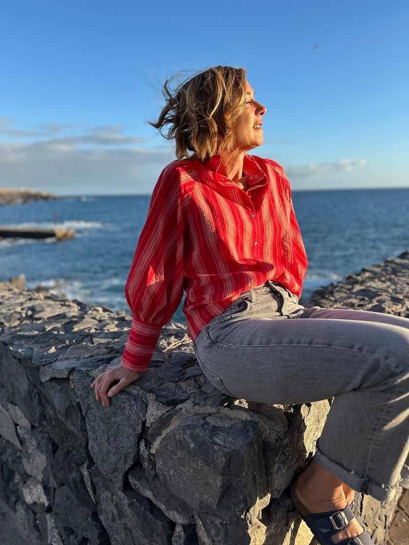 Blouse Constance rayures rouges