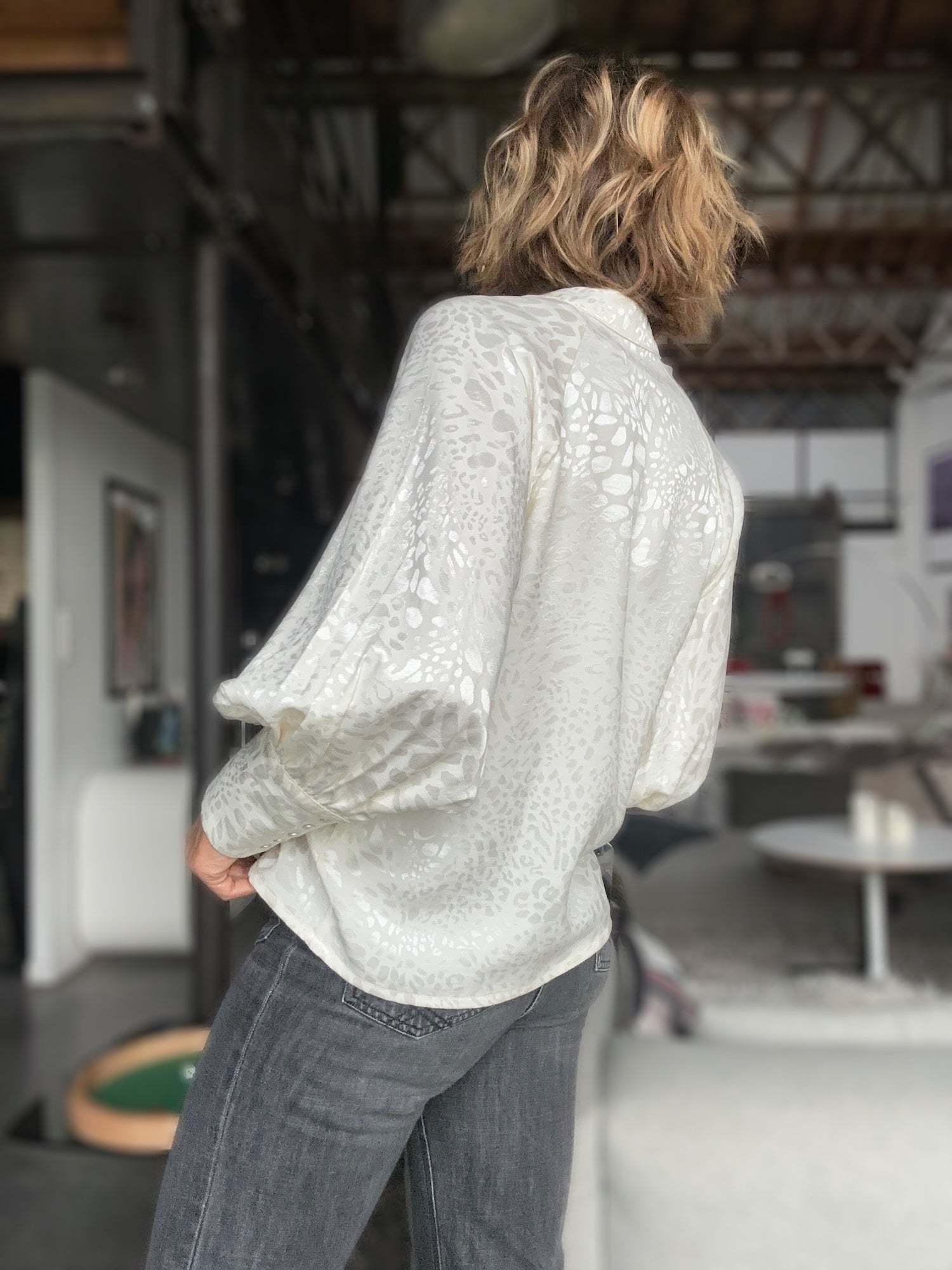 Blouse Constance jacquard écru