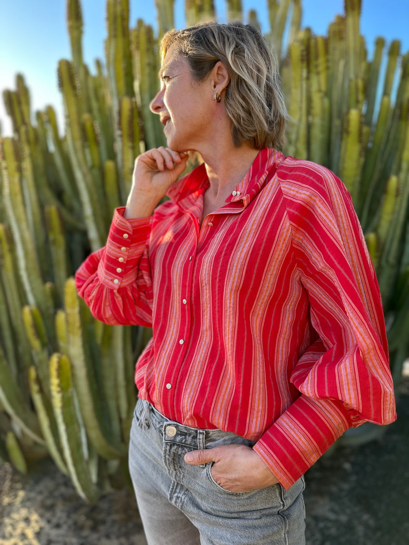 Blouse Constance rayures rouges