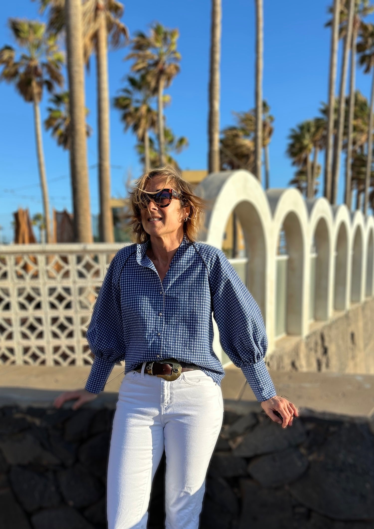 Blouse Constance carreaux bleus (épuisée)