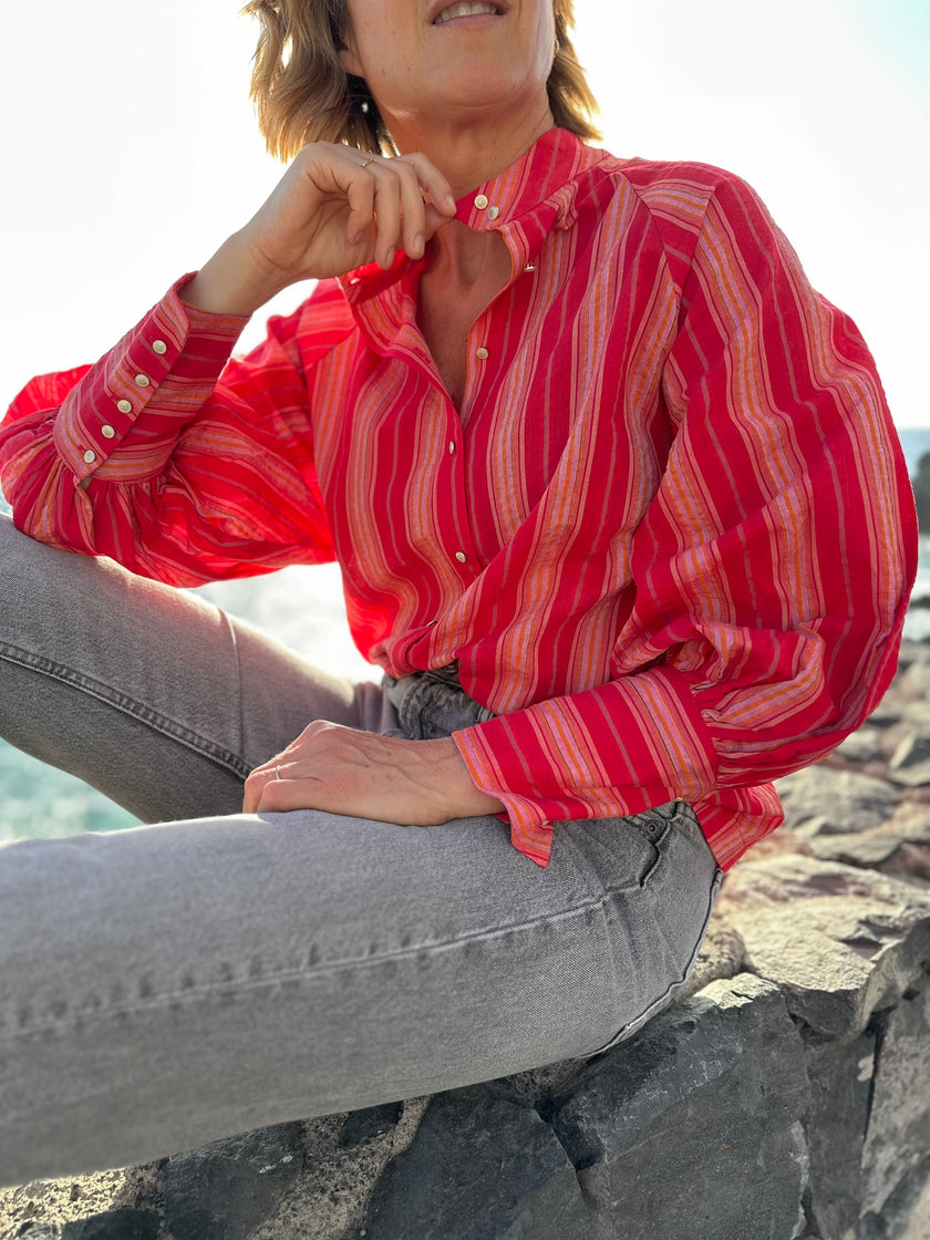 Blouse Constance rayures rouges