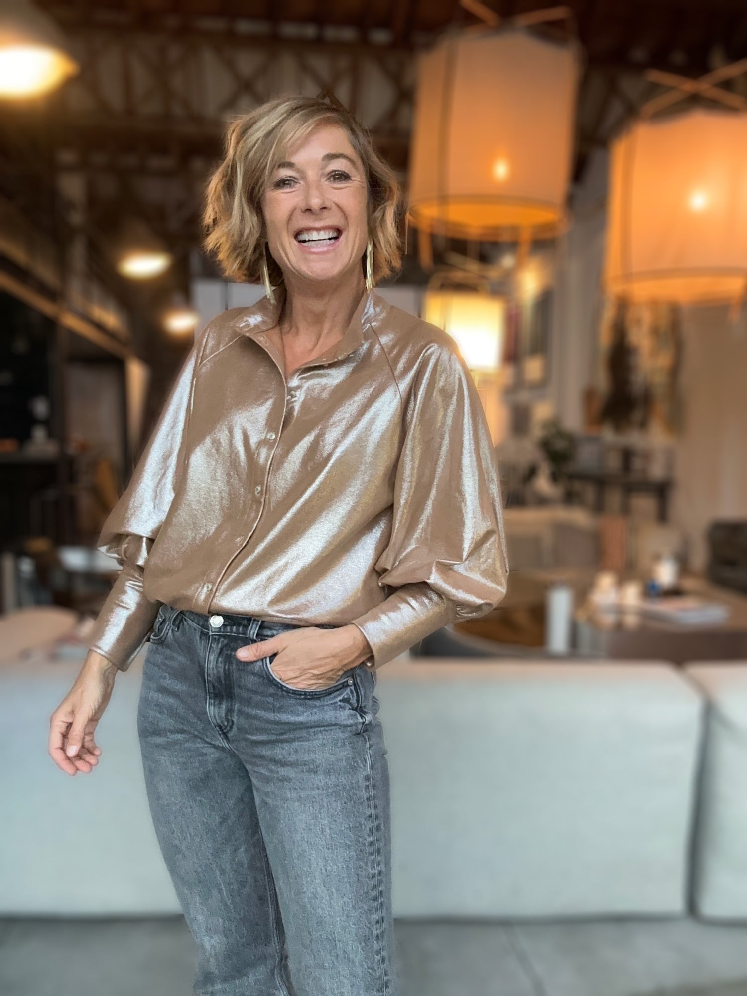 Blouse Constance dorée (disponible taille 0)