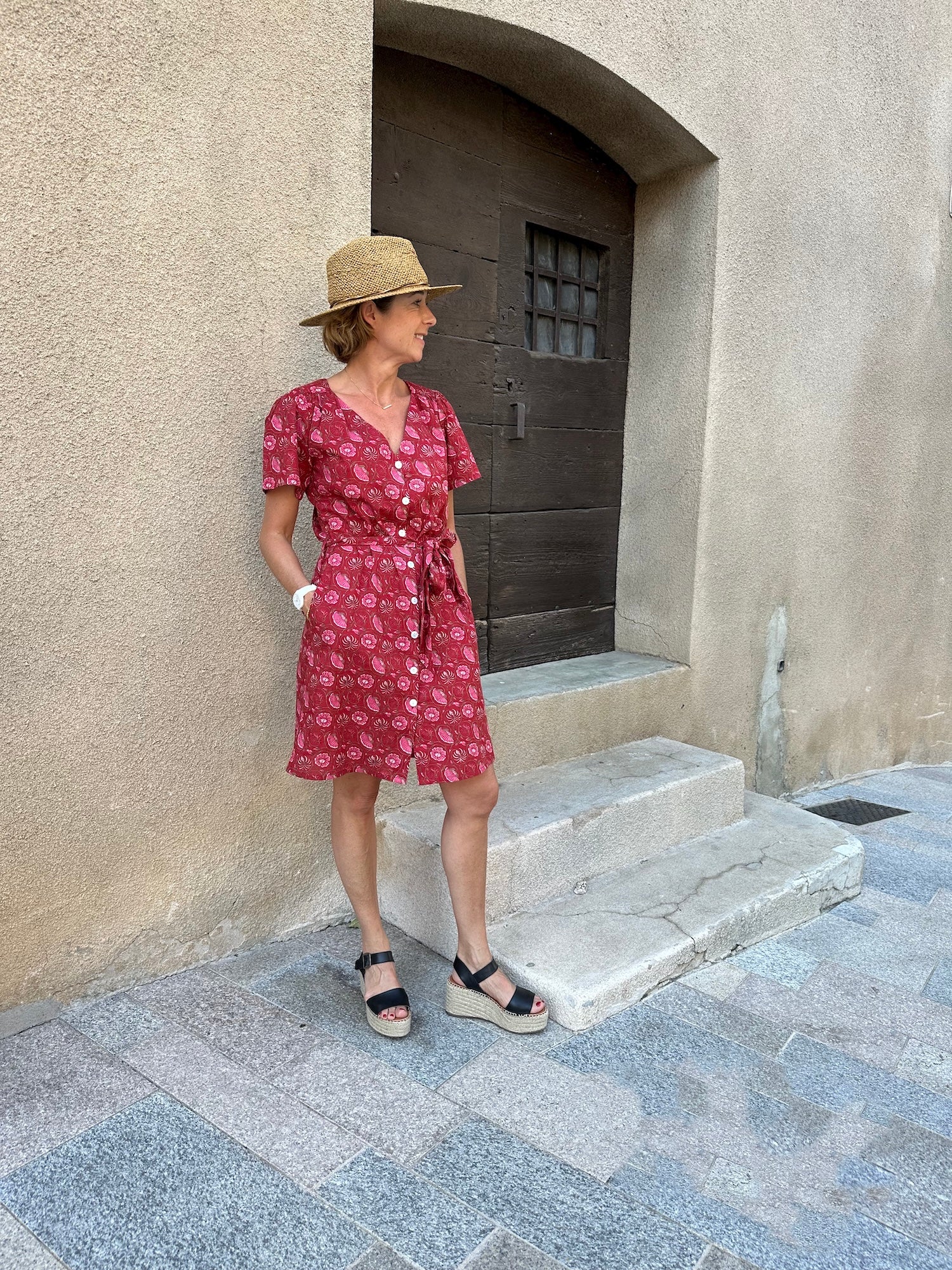 Robe CELIA rouge-rose (disponible taille 3)