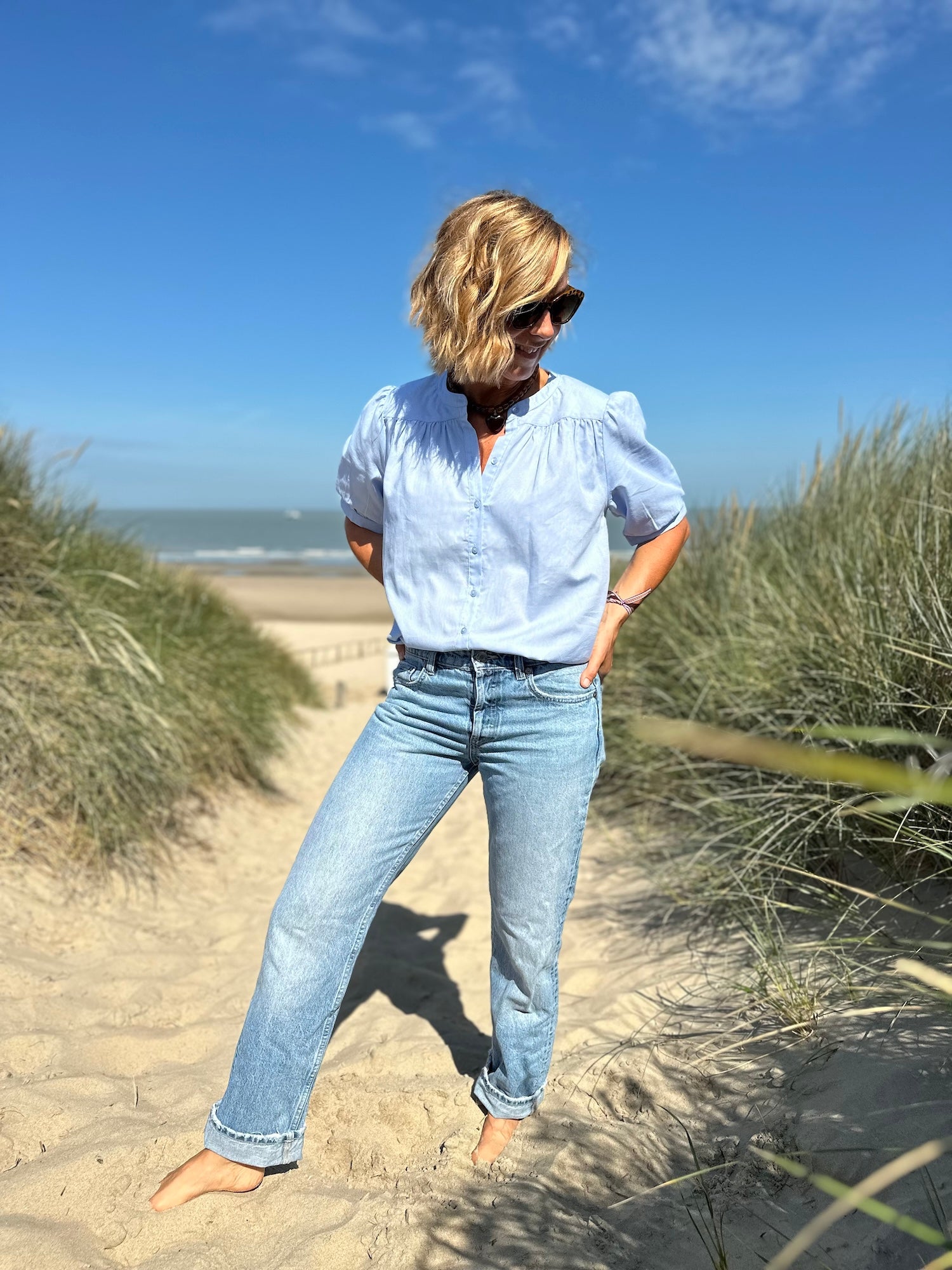 Blouse Ambrine bleu ciel (épuisée)