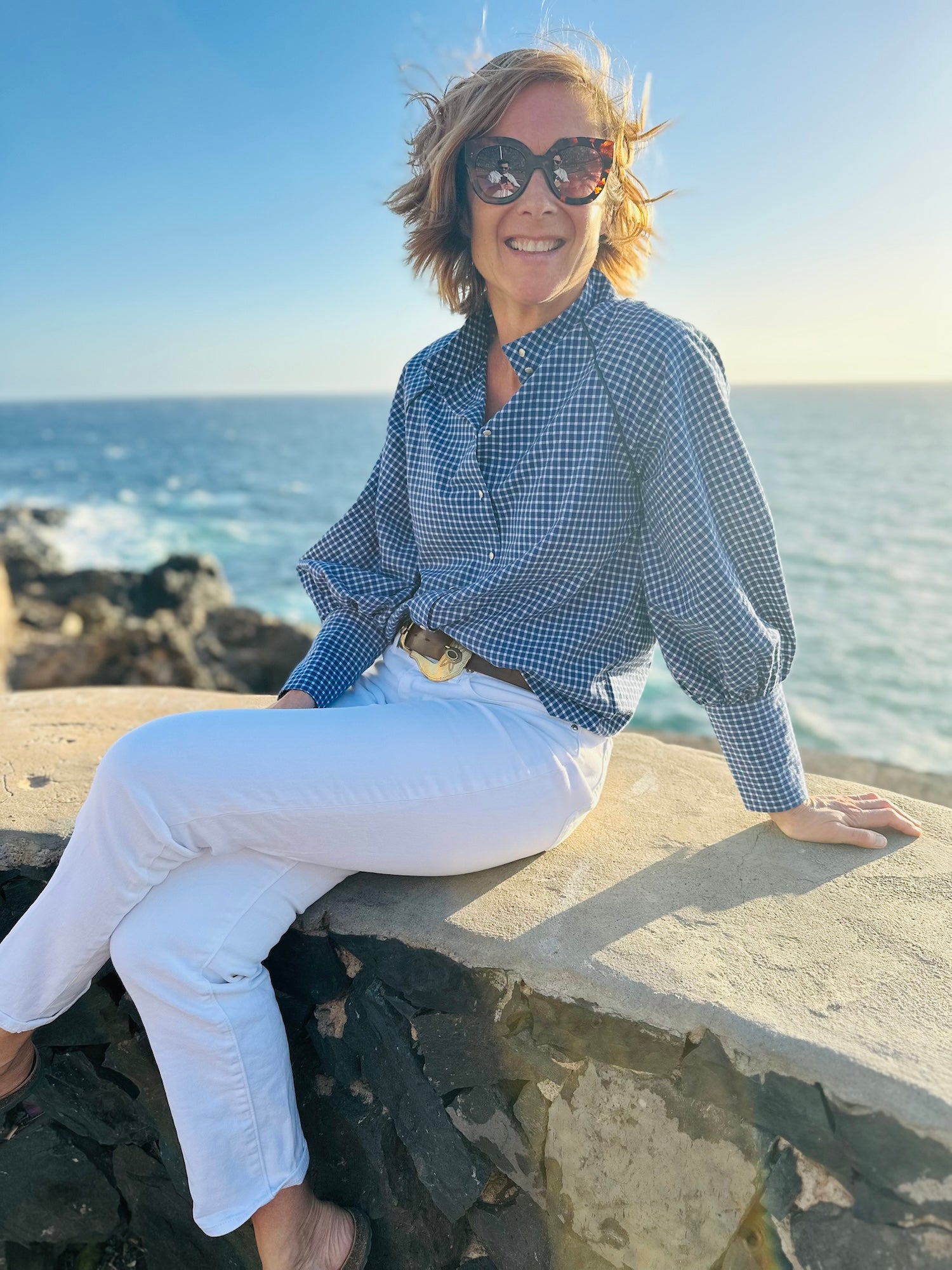 Blouse Constance carreaux bleus (épuisée)