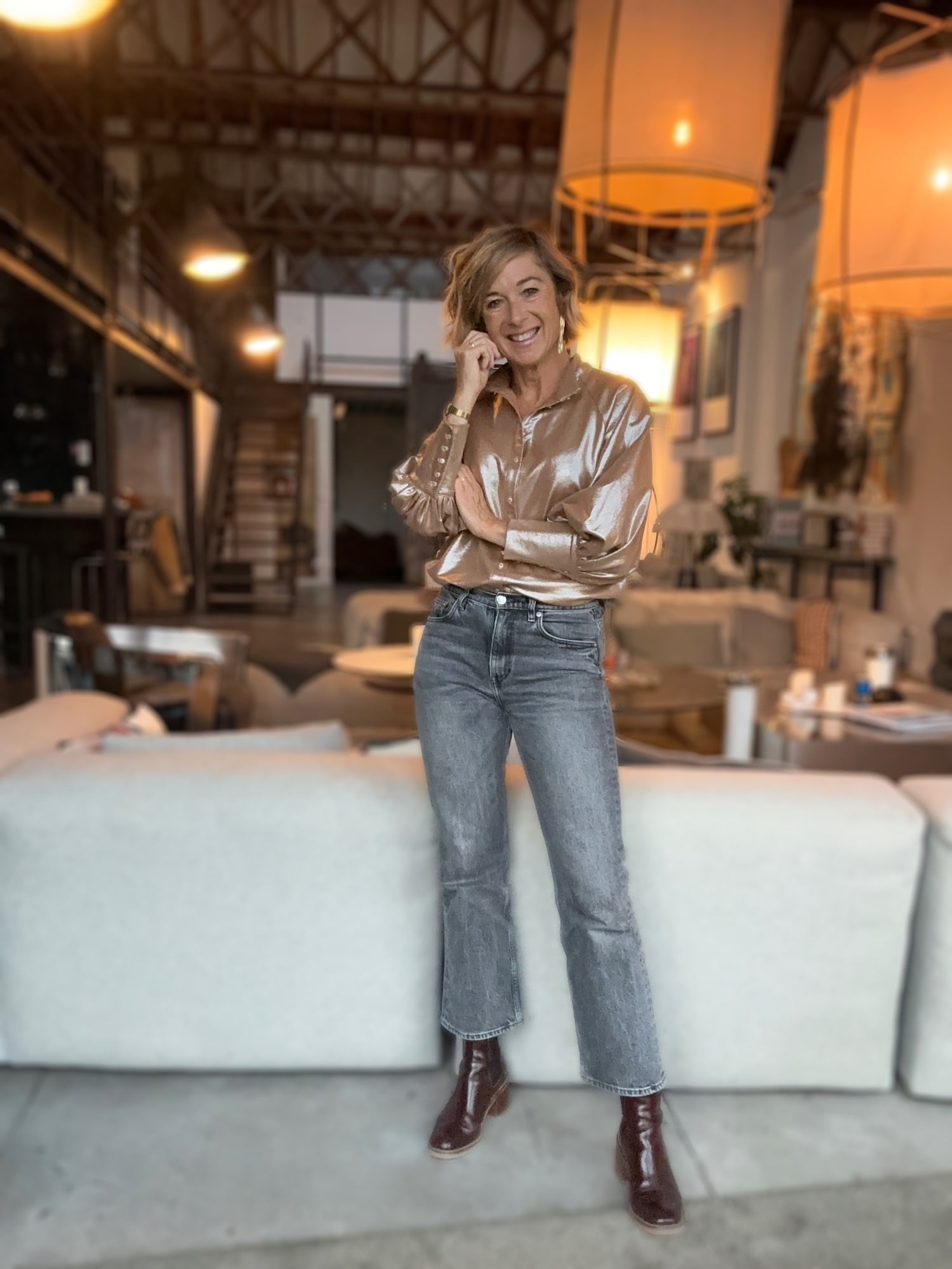 Blouse Constance dorée (disponible taille 0)