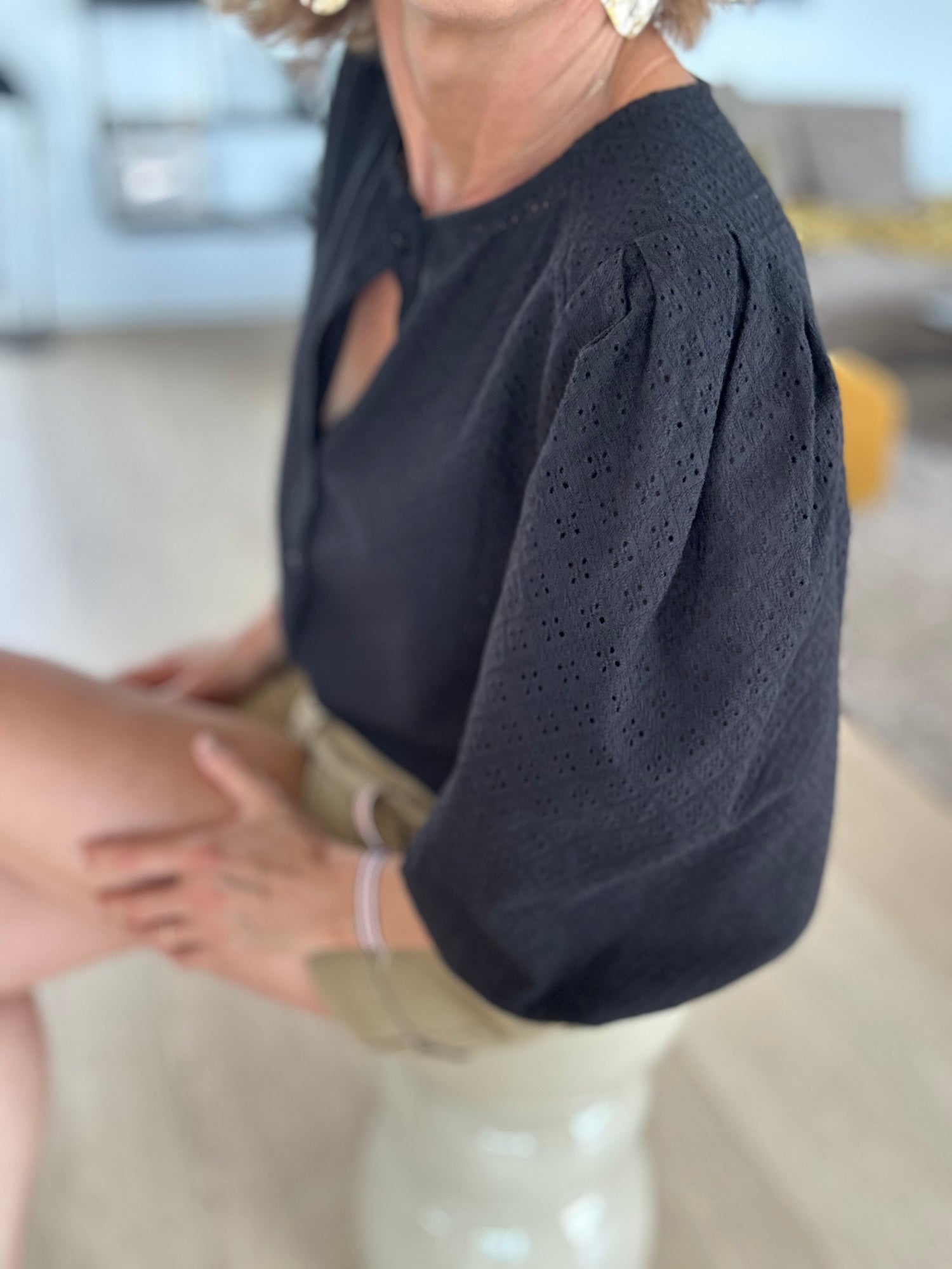 Blouse ELEN broderie anglaise noire (épuisée)