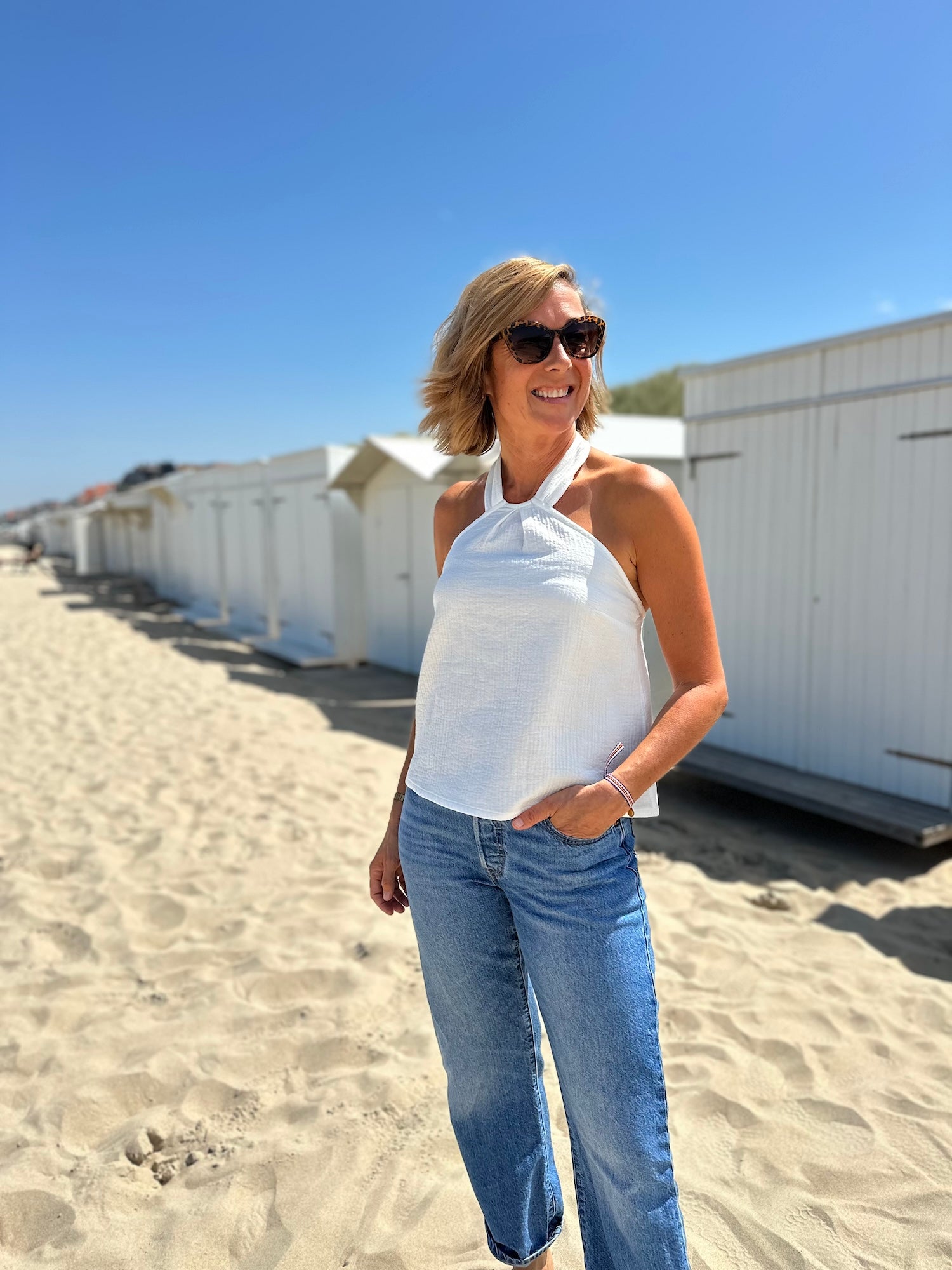 Top dos nu ROMY blanc cassé