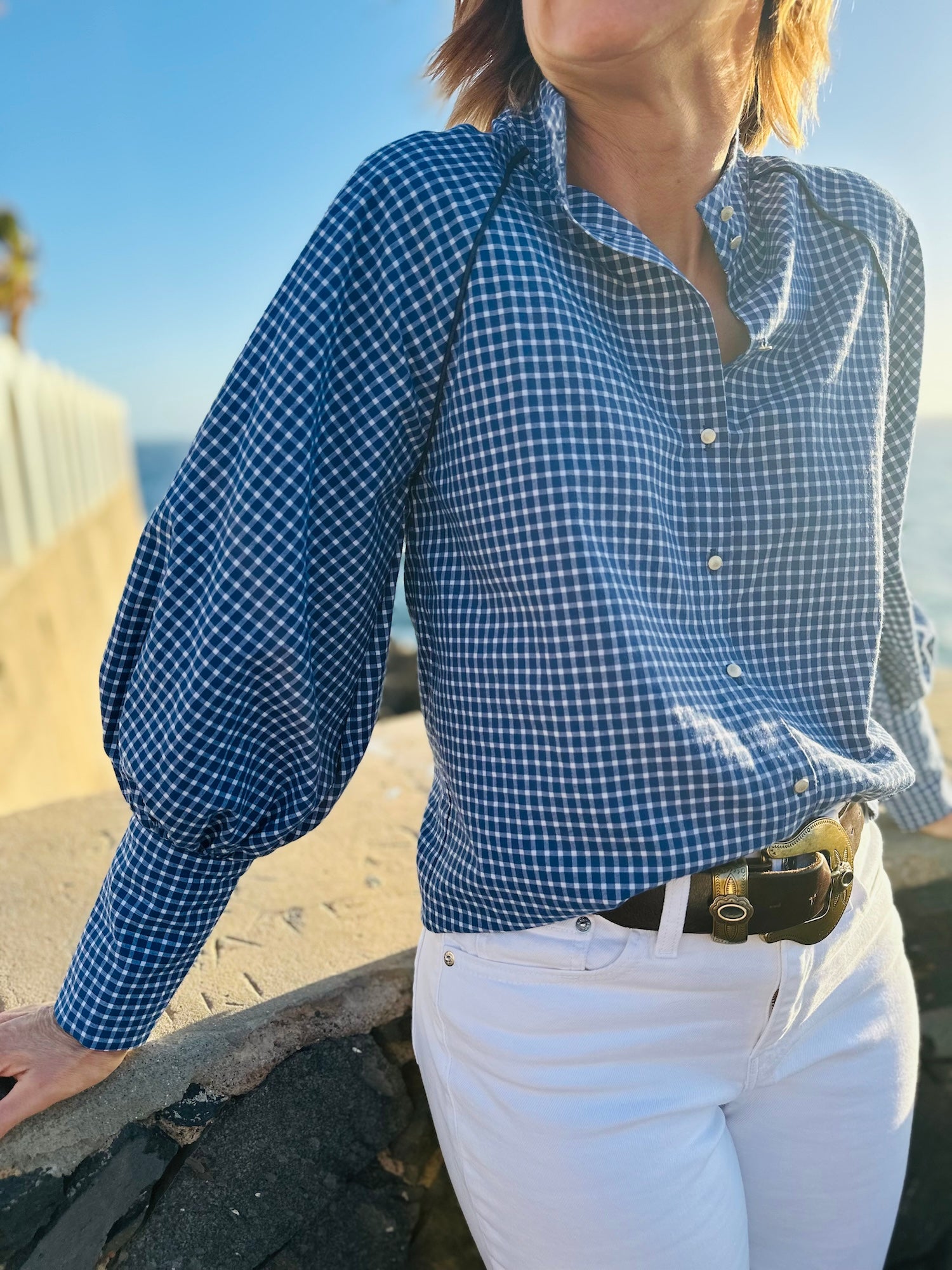 Blouse Constance carreaux bleus (épuisée)