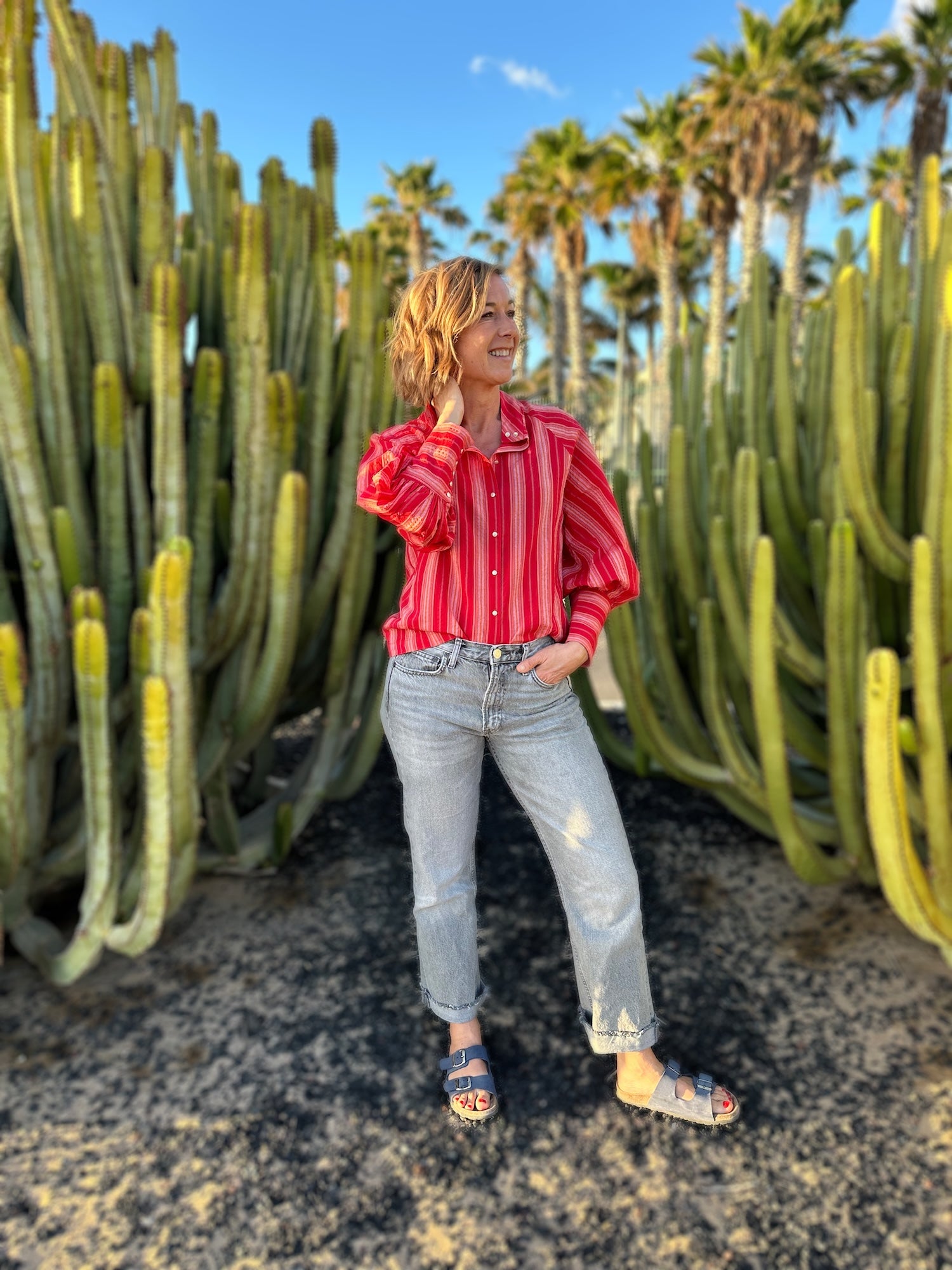 Blouse Constance rayures rouges