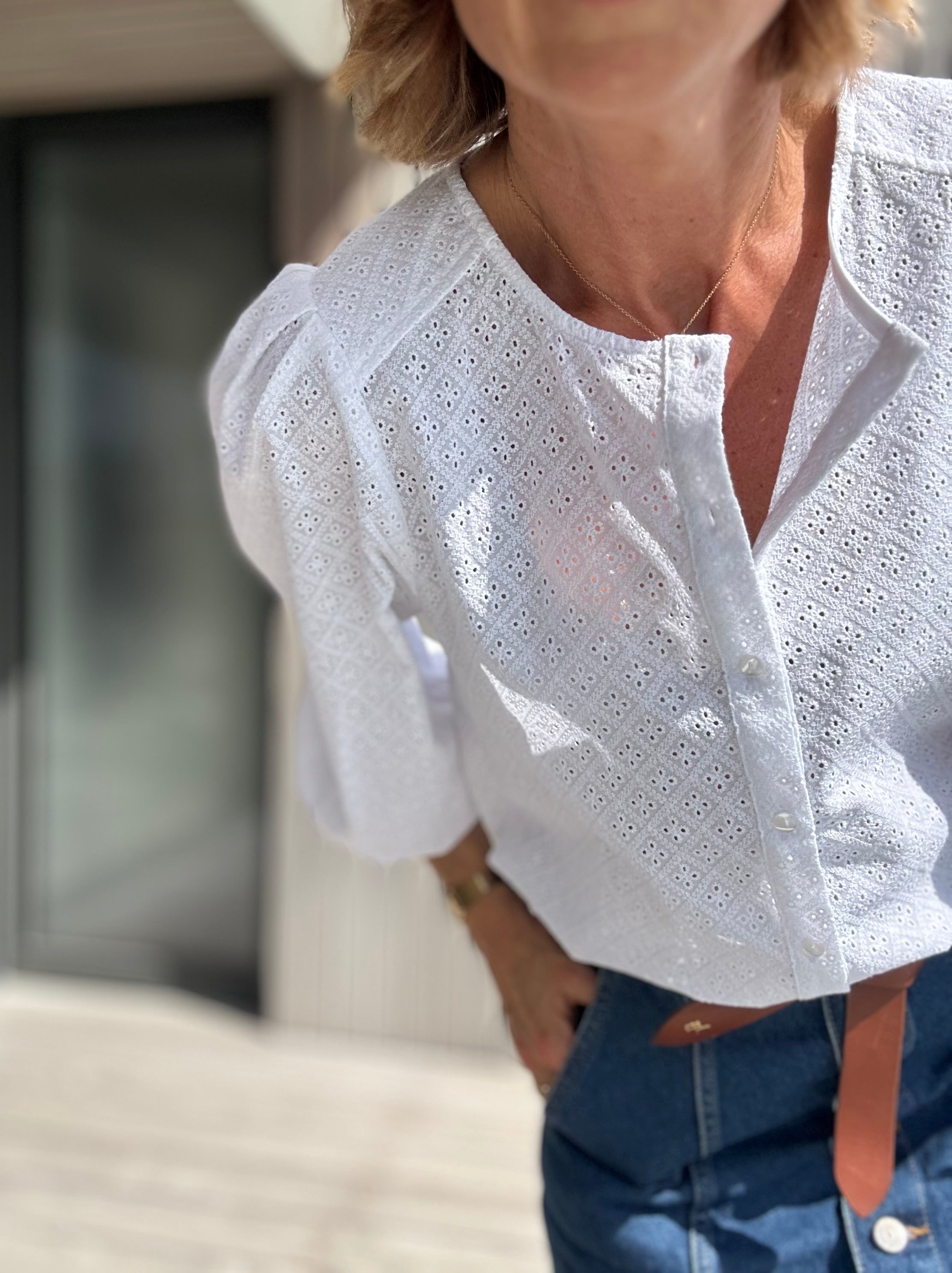 Blouse ELEN broderie anglaise blanche
