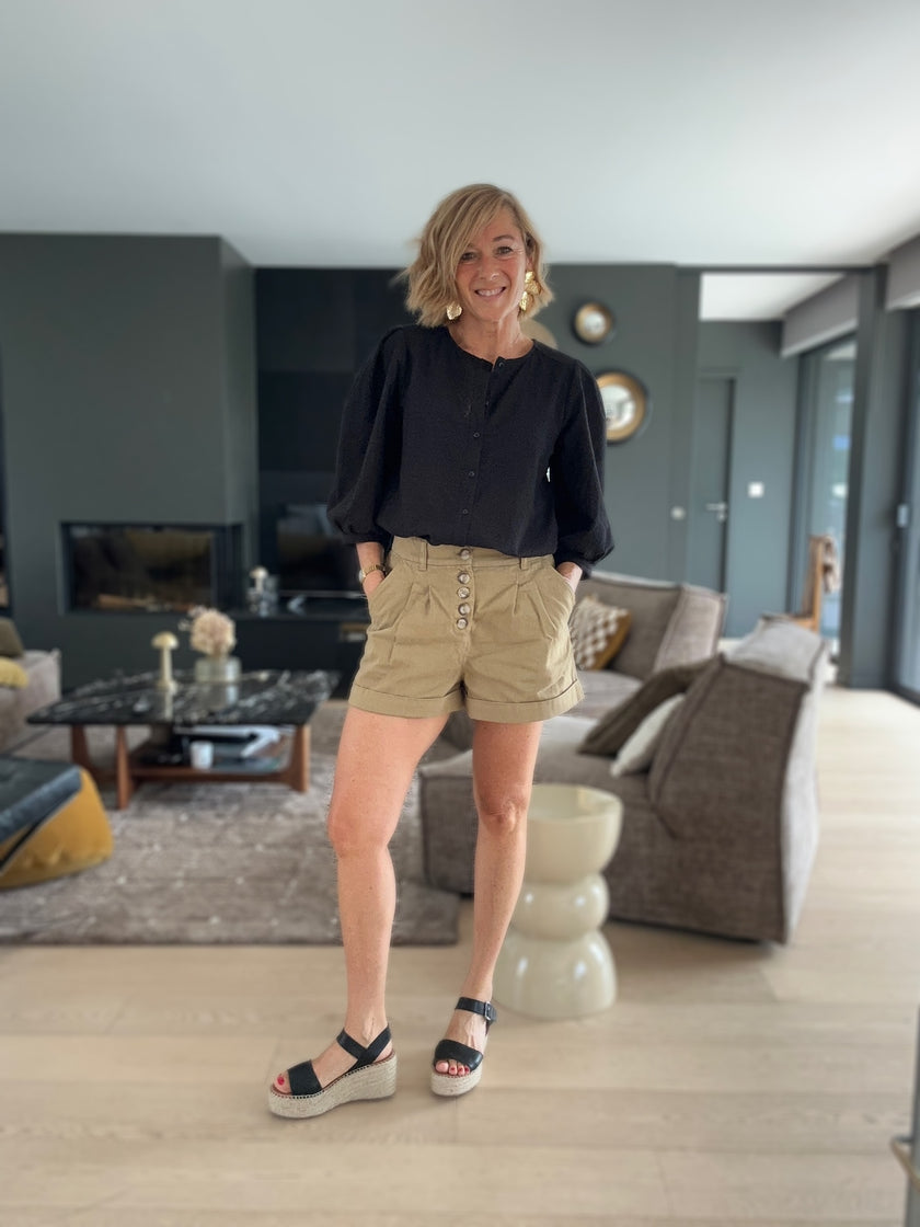 Blouse ELEN broderie anglaise noire (épuisée)