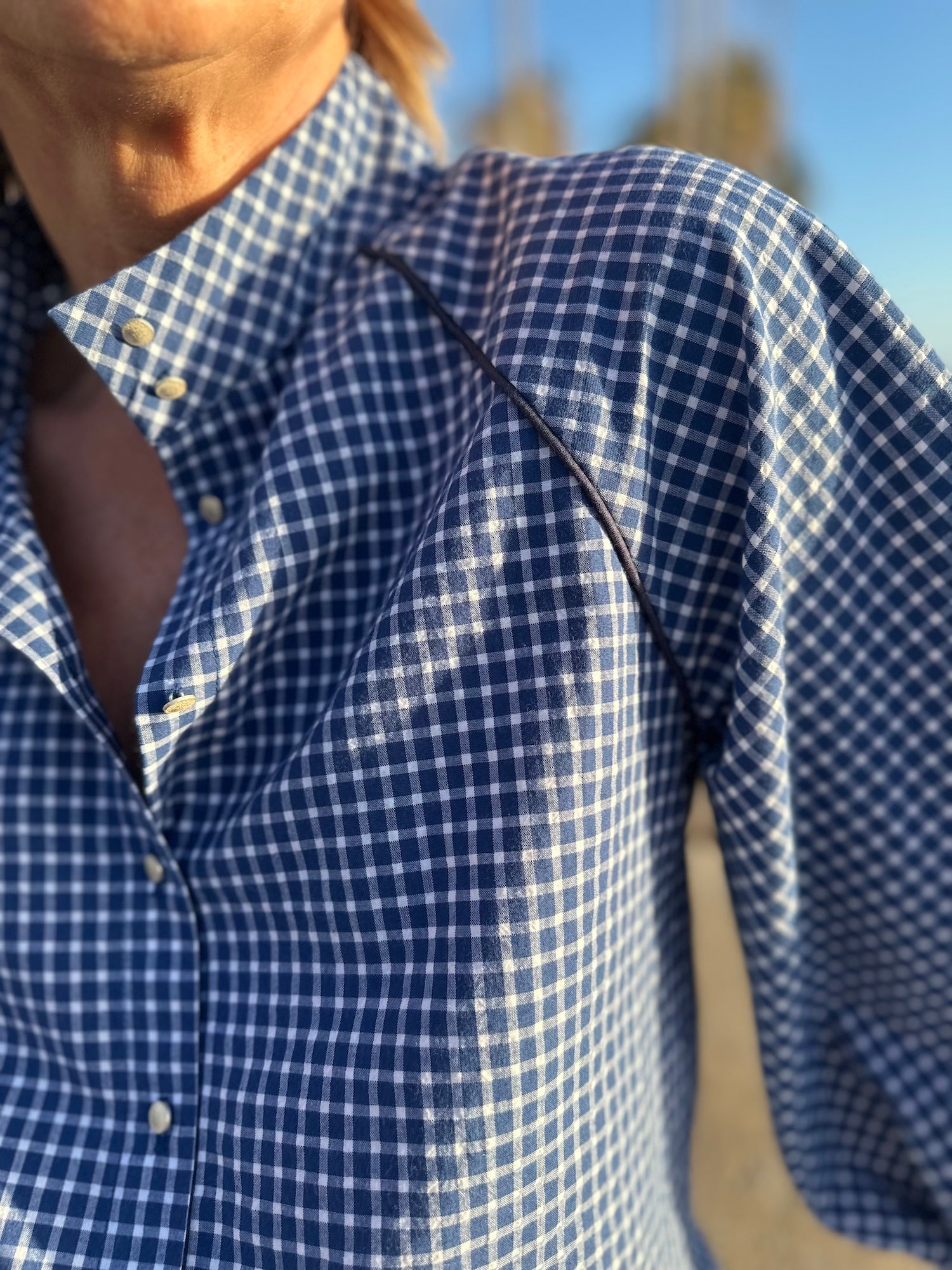 Blouse Constance carreaux bleus (épuisée)