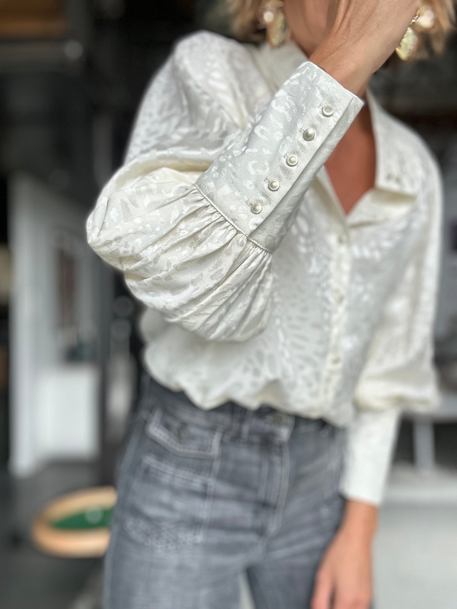 Blouse Constance jacquard écru