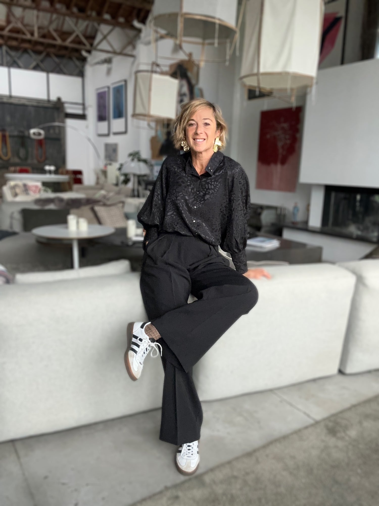 Blouse Constance jacquard noir (disponible taille 0, la dernière !)