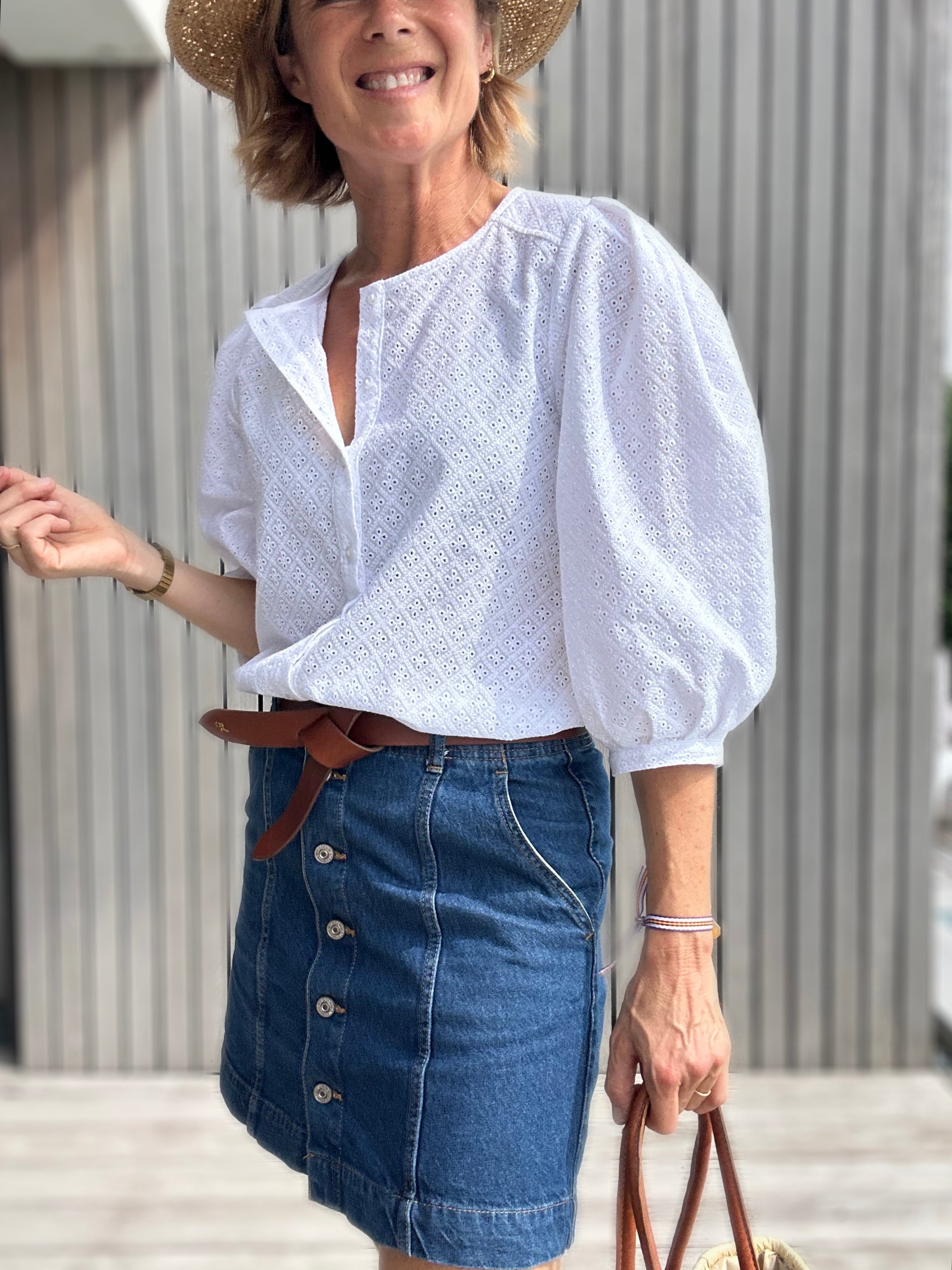 Blouse ELEN broderie anglaise blanche