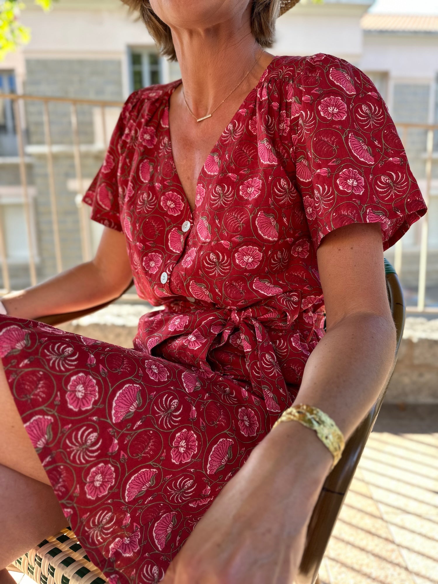 Robe CELIA rouge-rose (disponible taille 3)