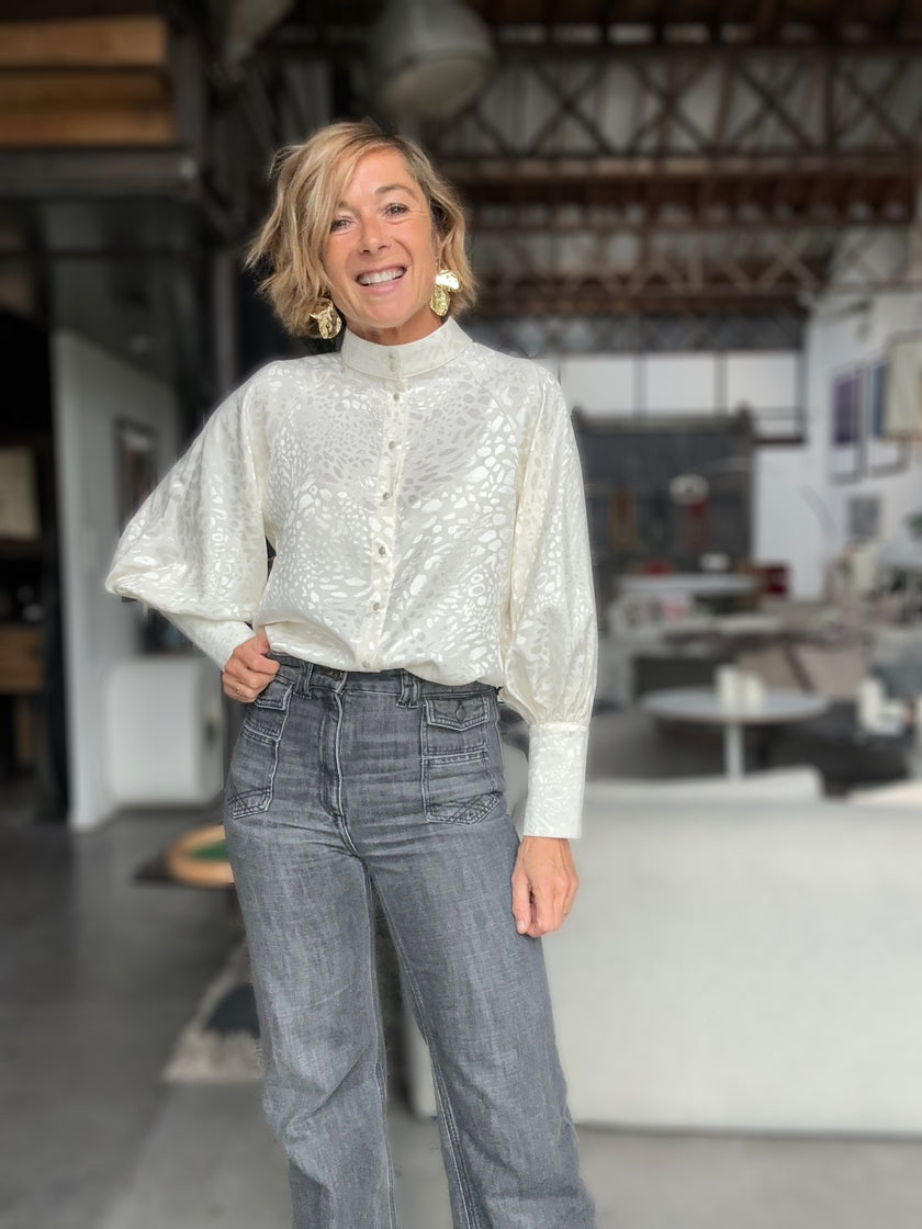 Blouse Constance jacquard écru