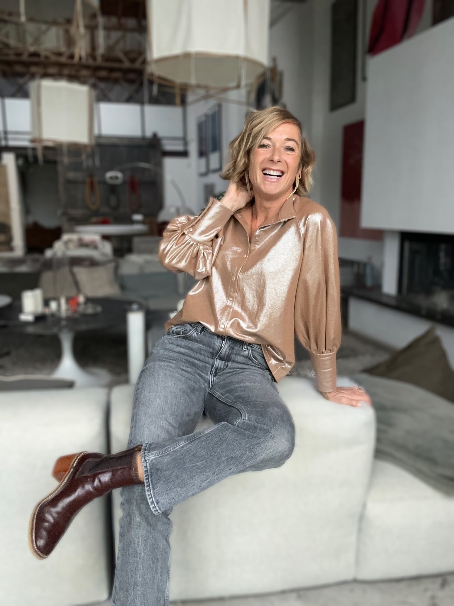 Blouse Constance dorée (disponible taille 0)