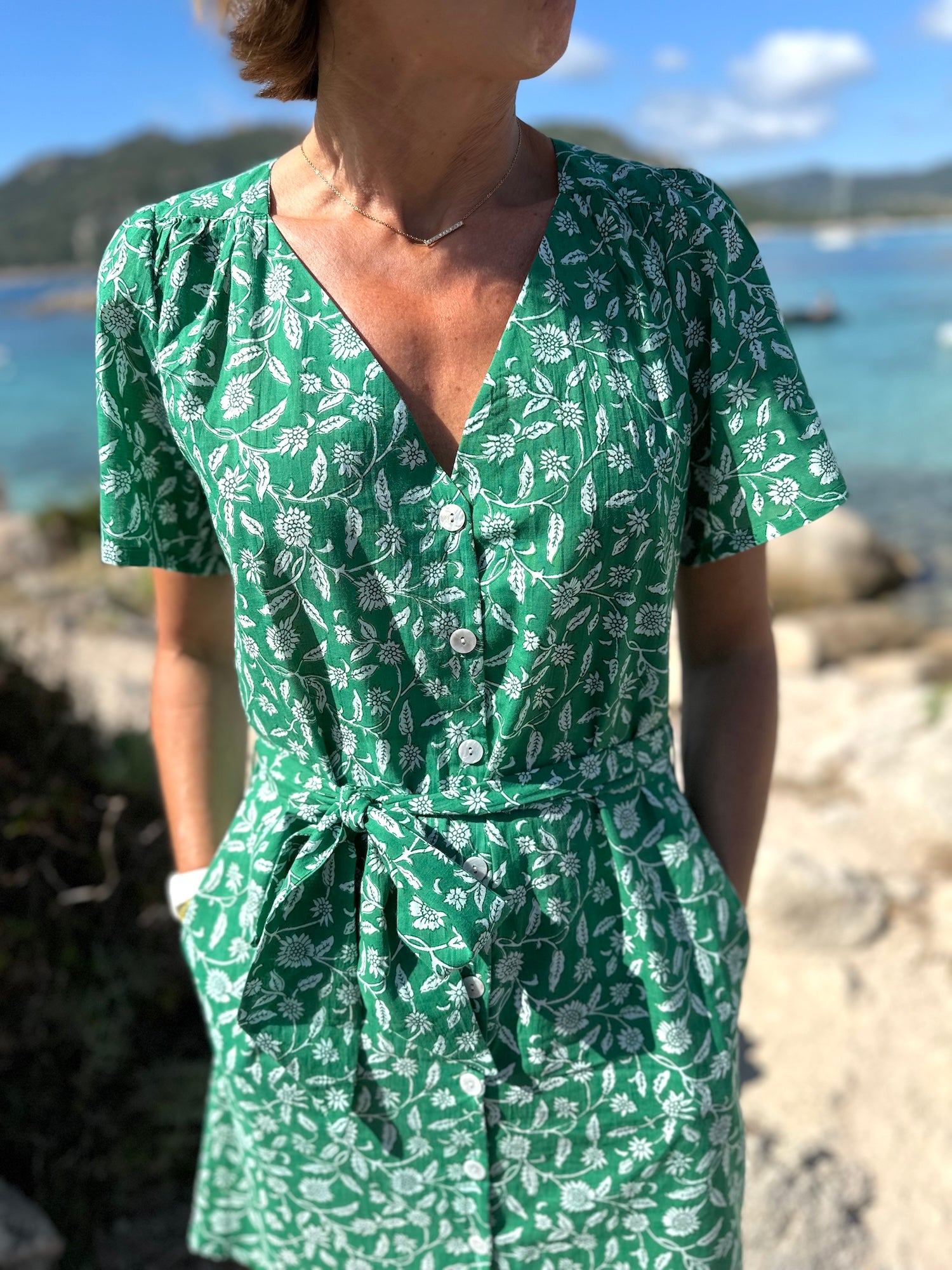 Robe CELIA vert (disponible taille 0, 2 et 3)