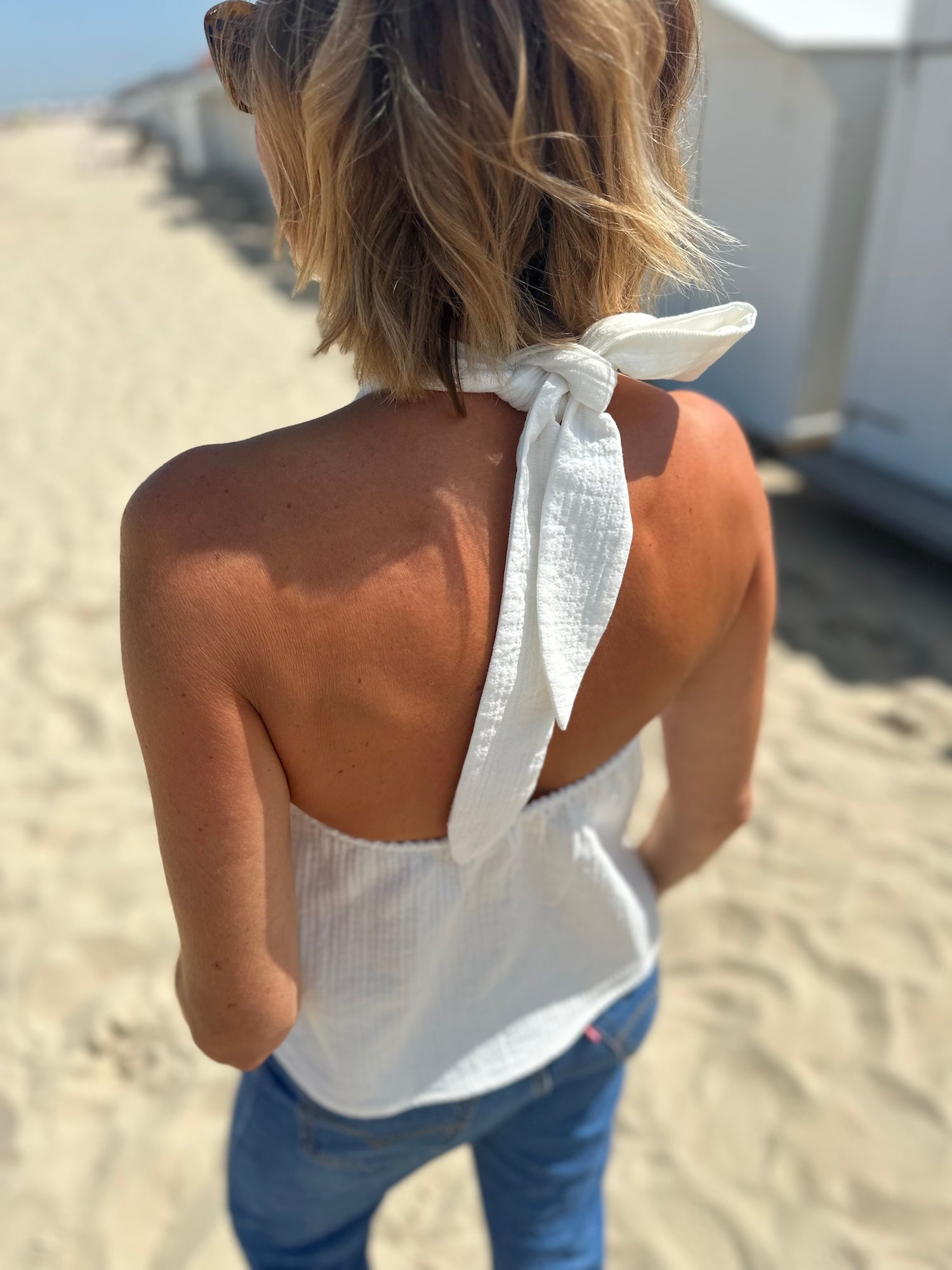 Top dos nu ROMY blanc cassé