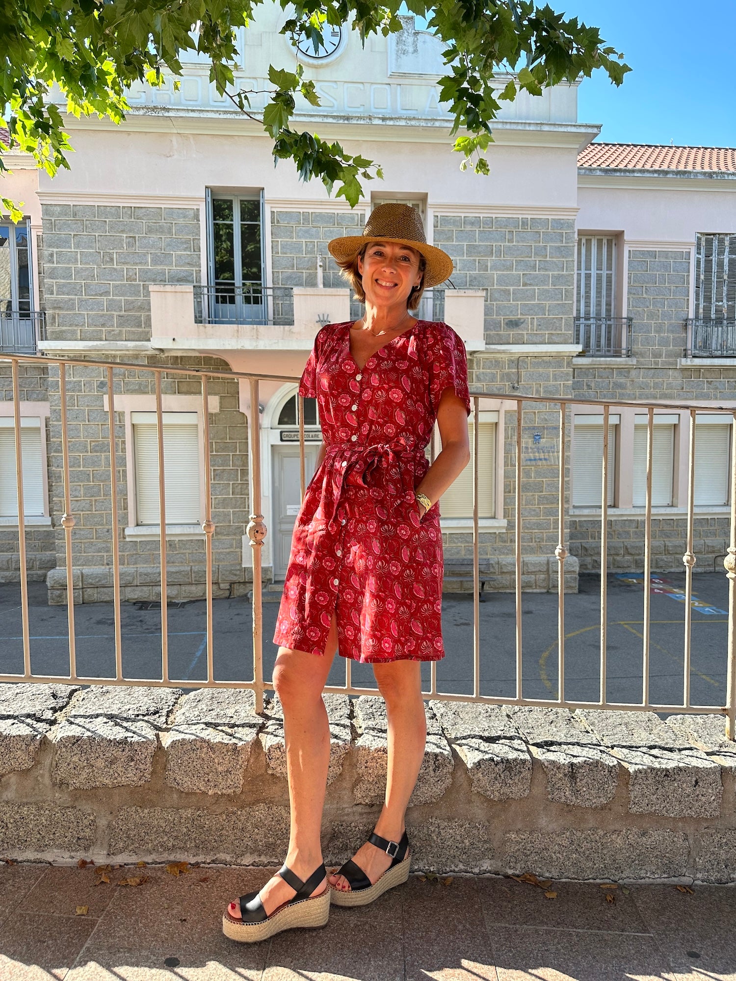 Robe CELIA rouge-rose (disponible taille 3)