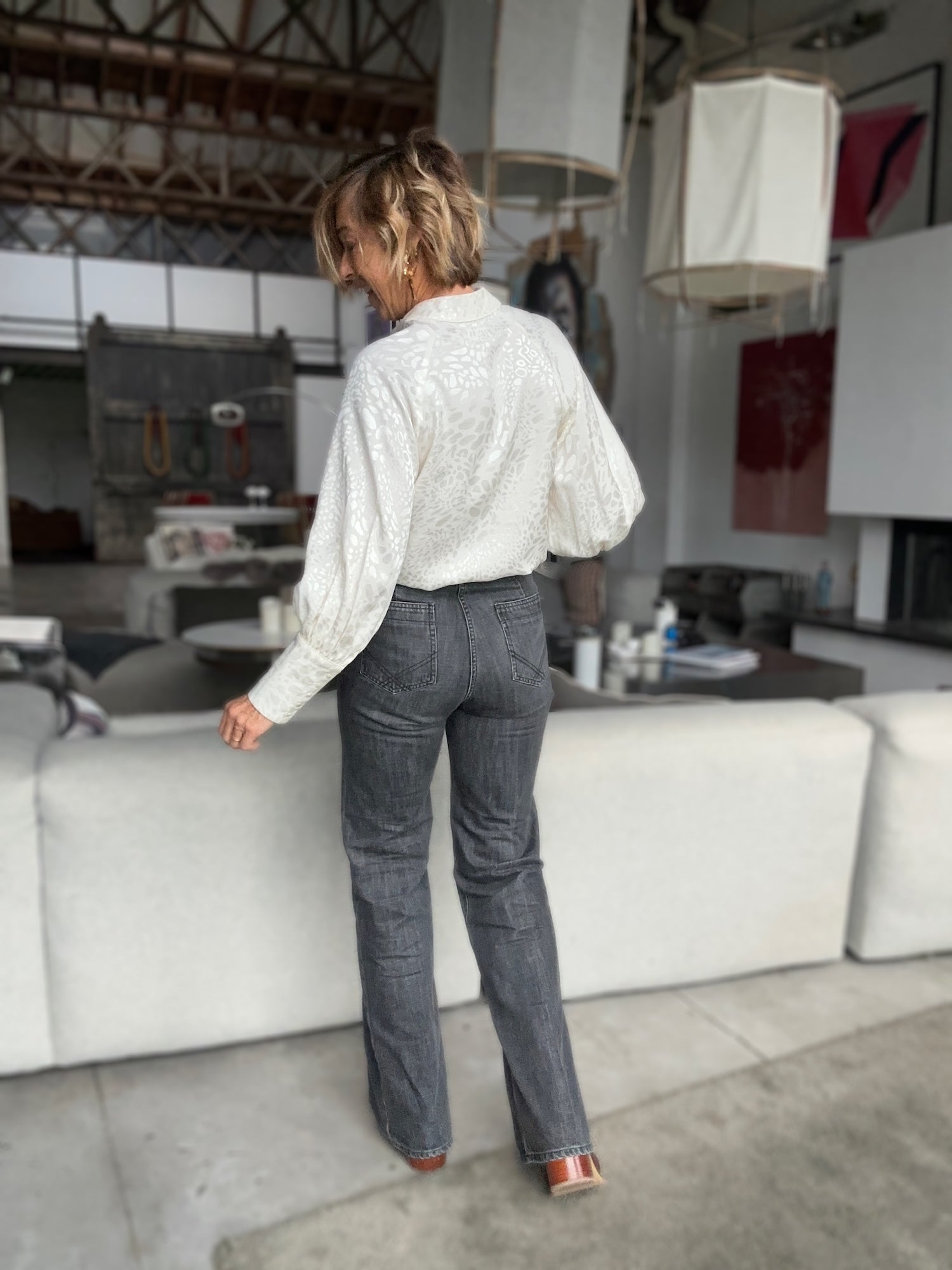 Blouse Constance jacquard écru