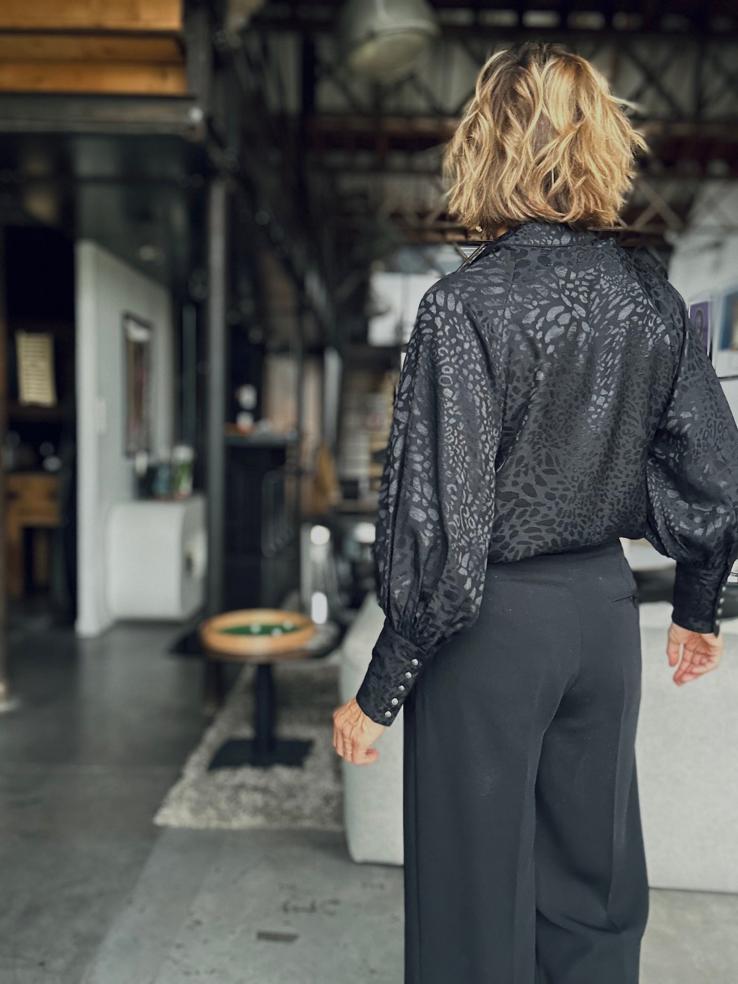 Blouse Constance jacquard noir (disponible taille 0, la dernière !)