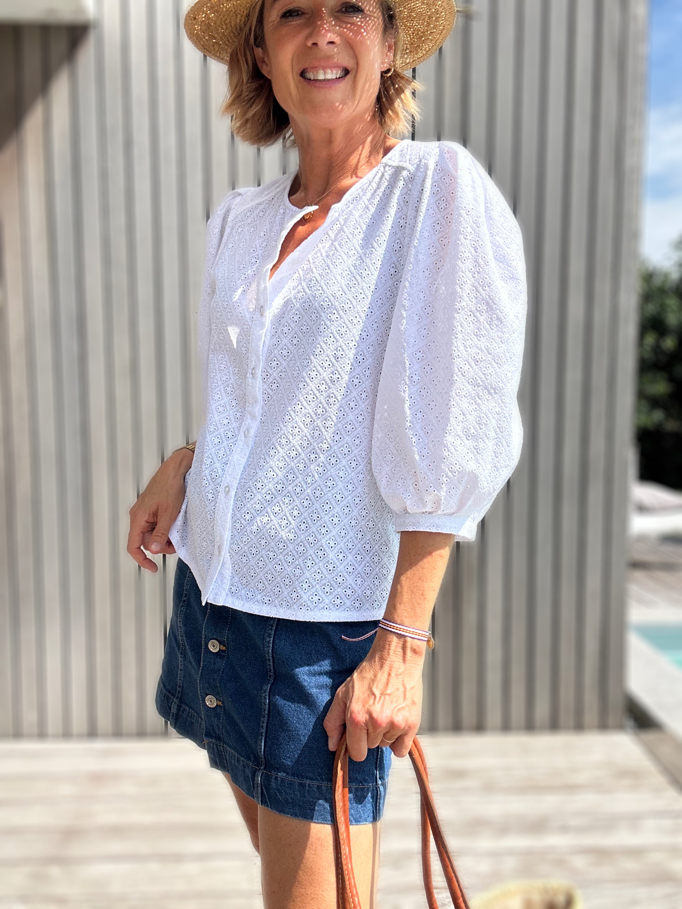 Blouse ELEN broderie anglaise blanche