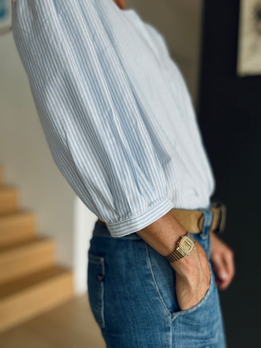 Blouse ELEN rayures bleu ciel (épuisée)