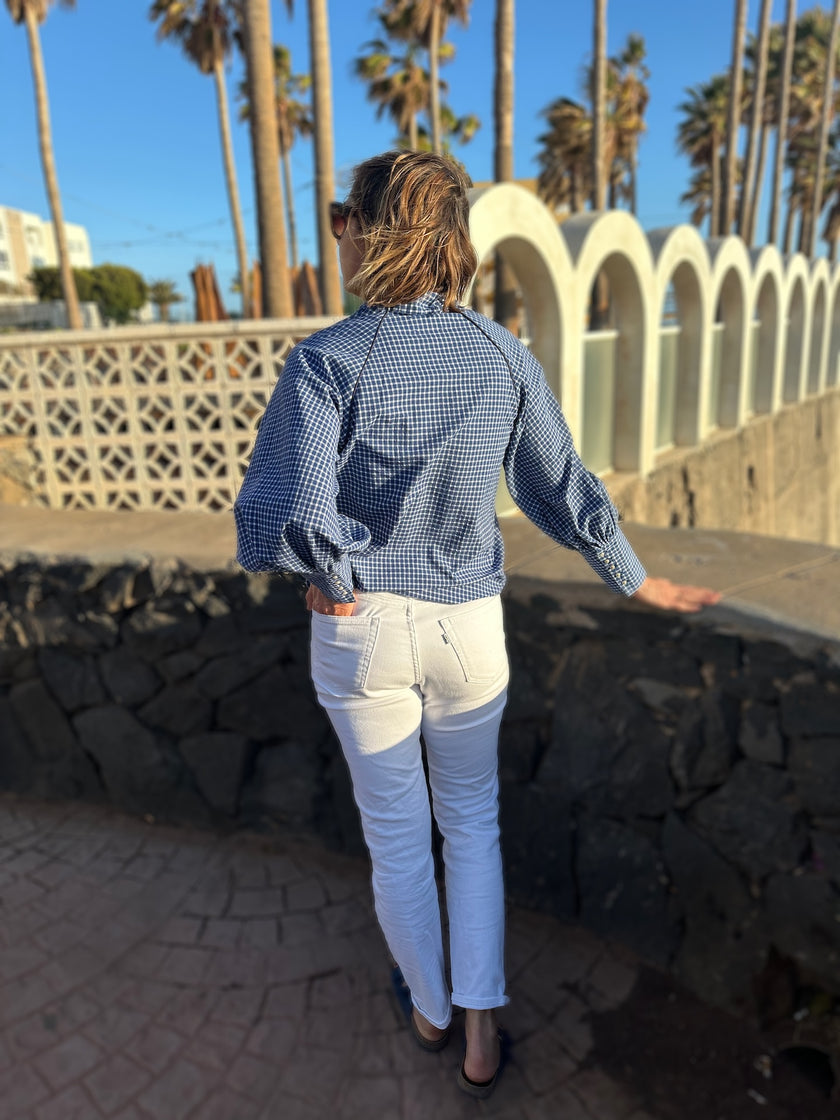 Blouse Constance carreaux bleus (épuisée)