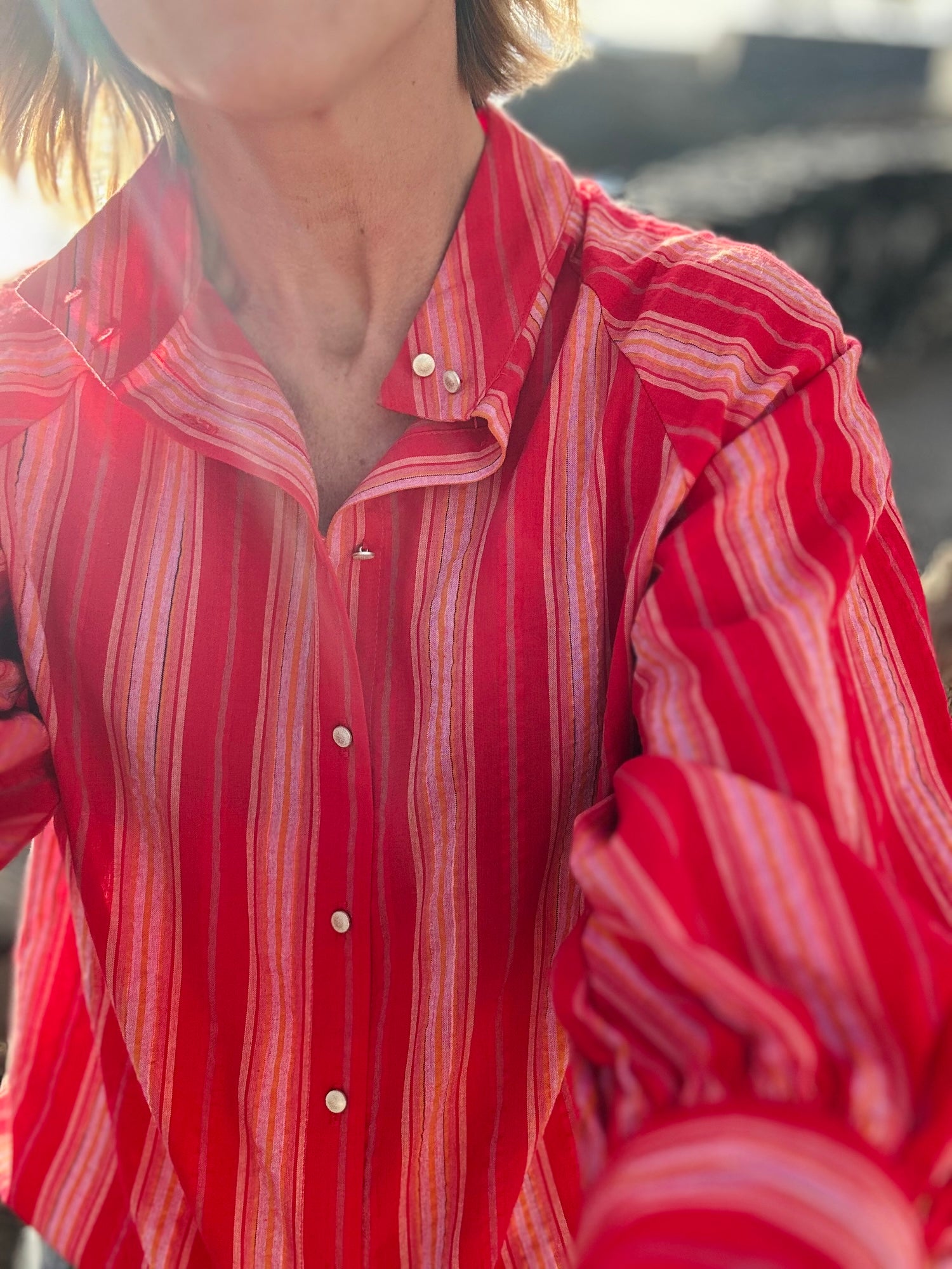 Blouse Constance rayures rouges