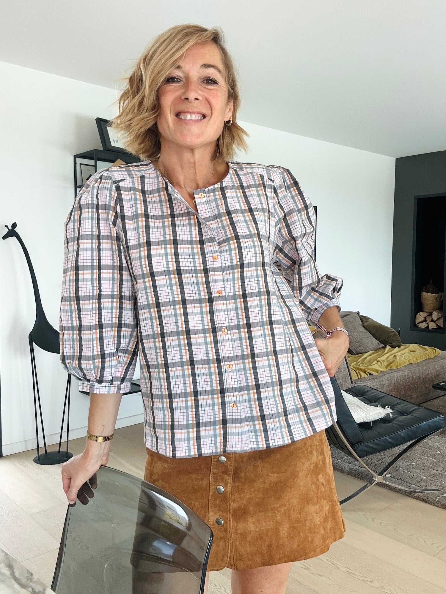 Blouse ELEN carreaux (disponible taille 3)