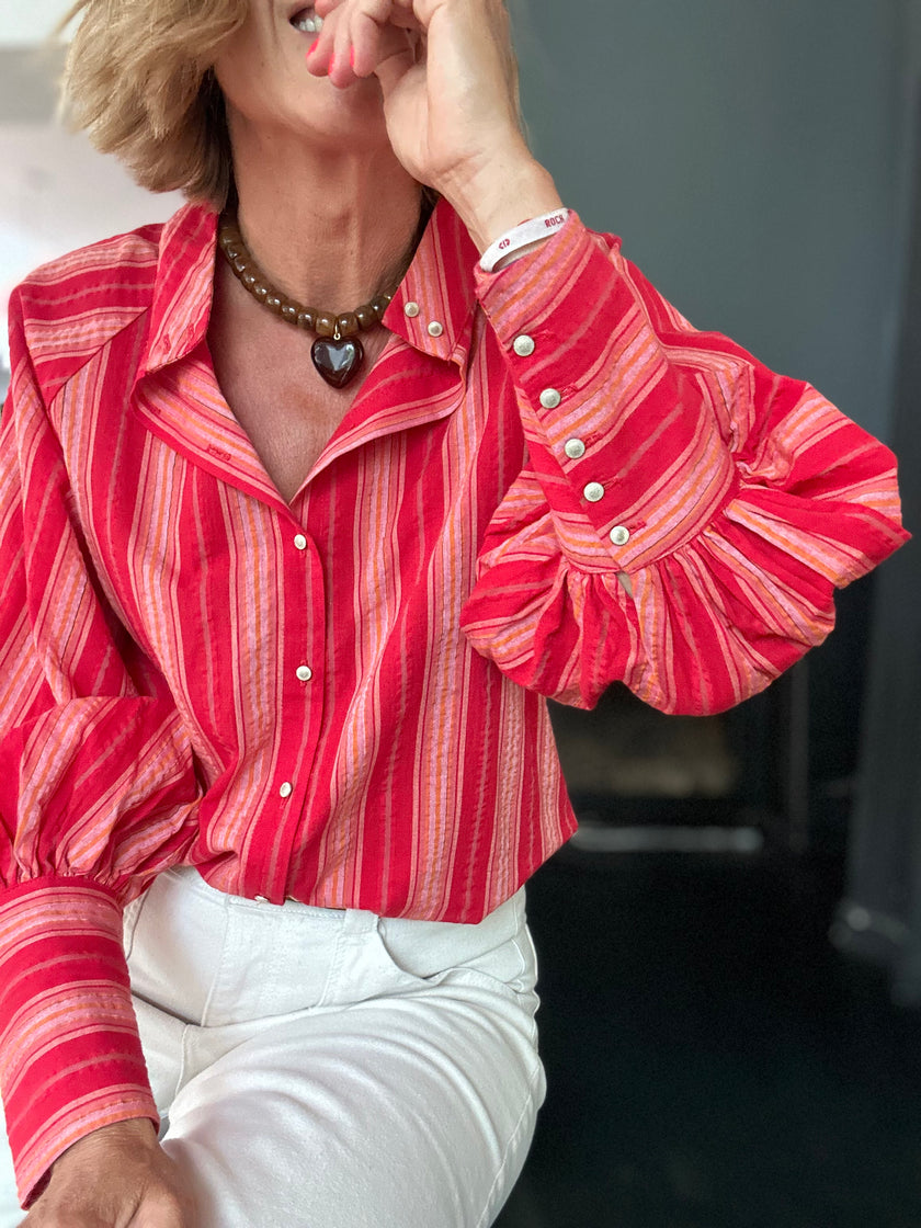 Blouse Constance rayures rouges