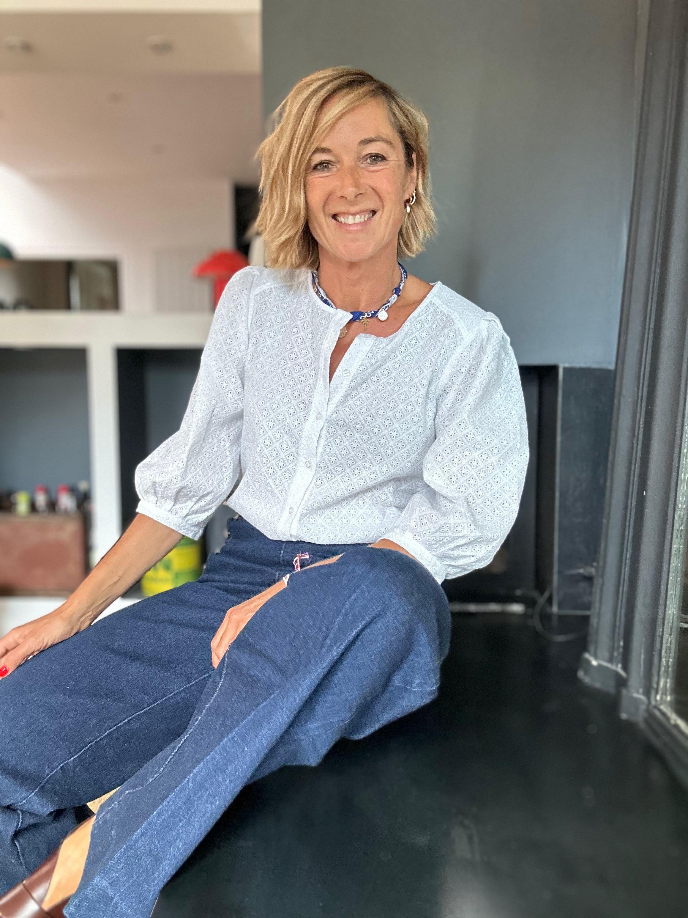 Blouse ELEN broderie anglaise blanche