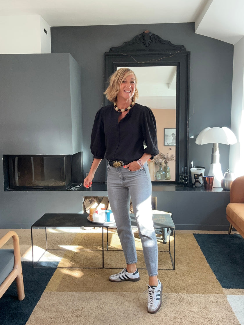 Blouse ELEN broderie anglaise noire (épuisée)