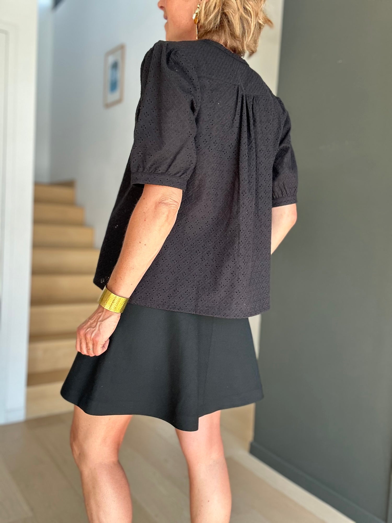 Blouse Ambrine broderie anglaise noire (épuisée)