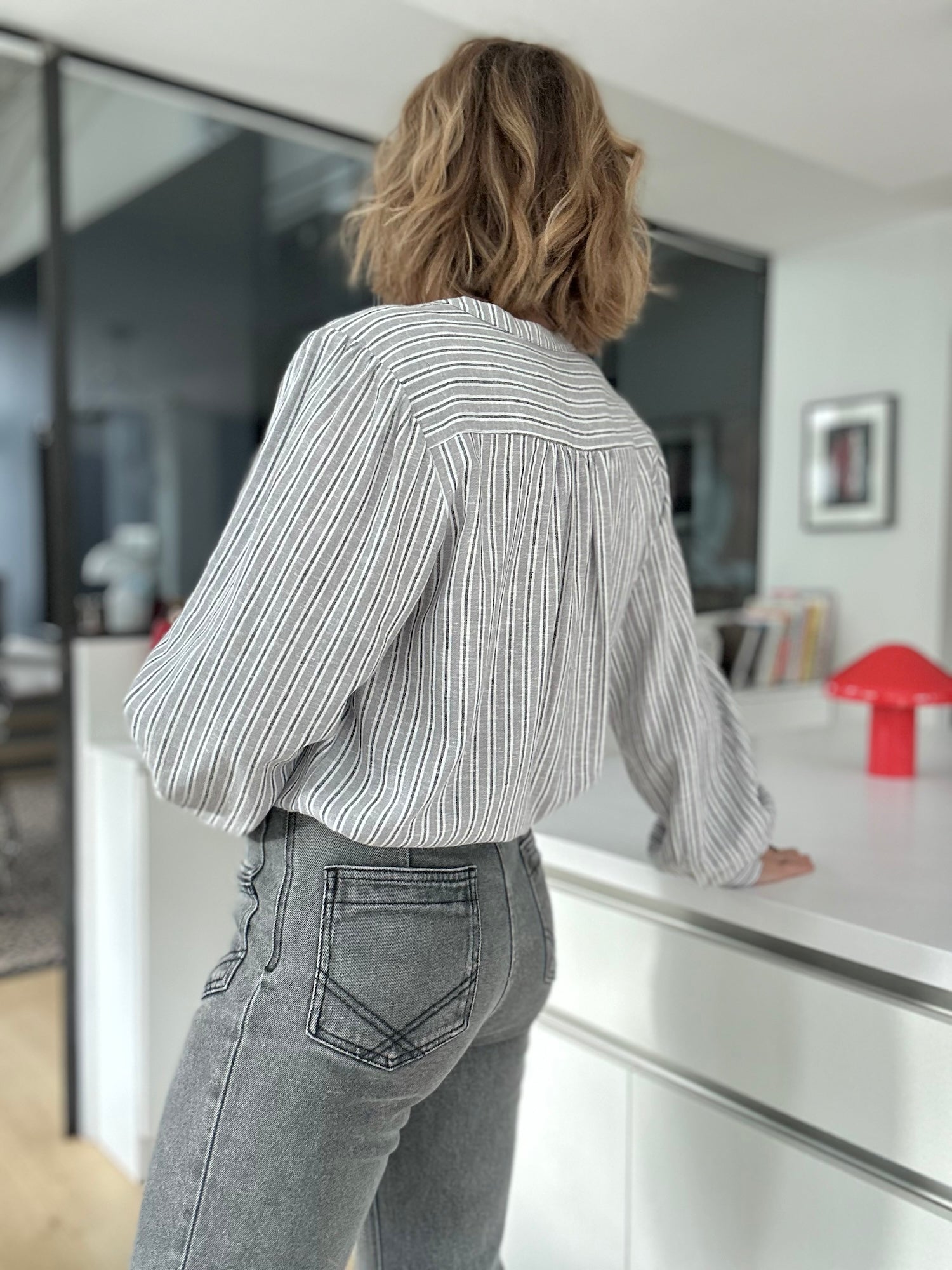 Blouse Ambrine rayures grises