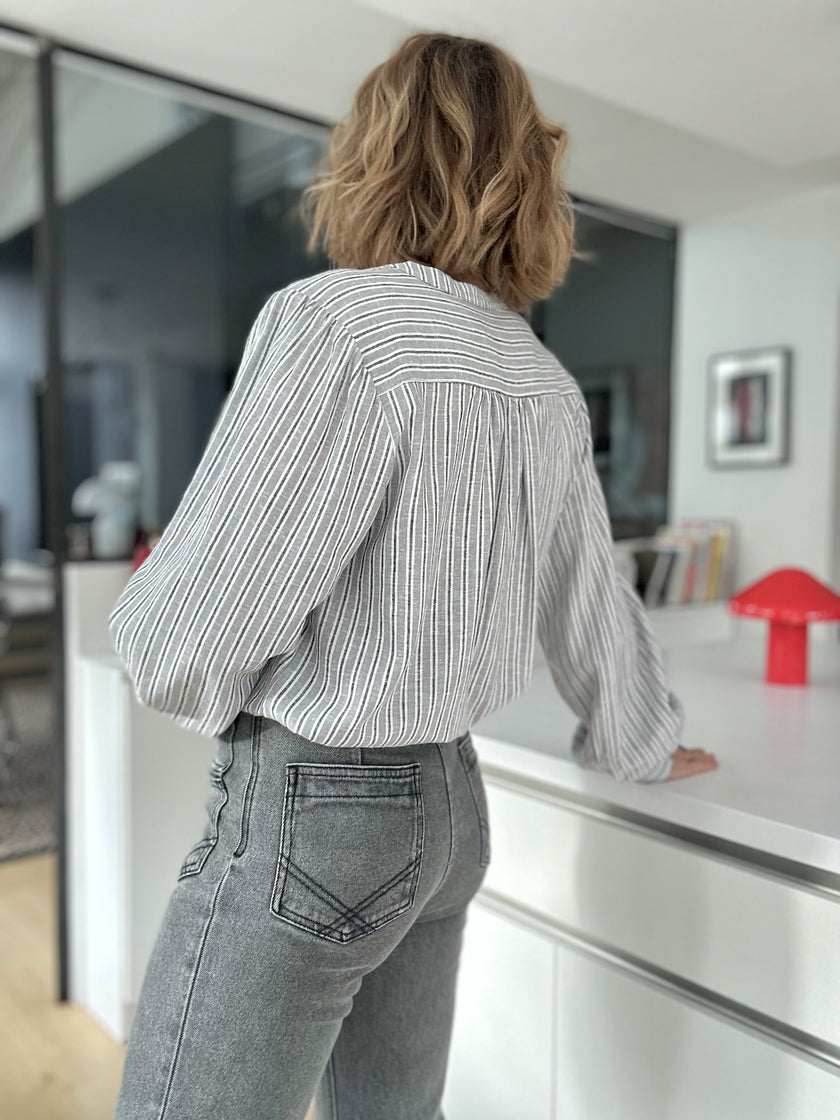 Blouse Ambrine rayures grises