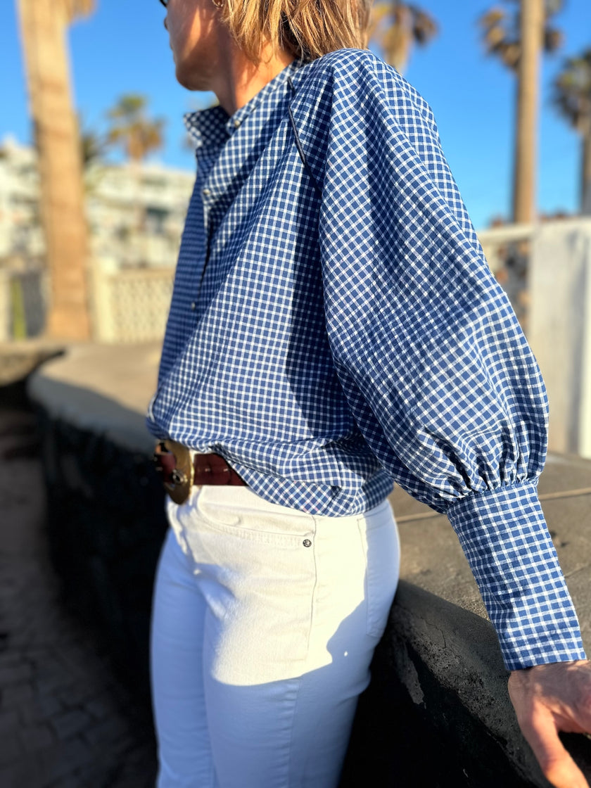 Blouse Constance carreaux bleus (épuisée)