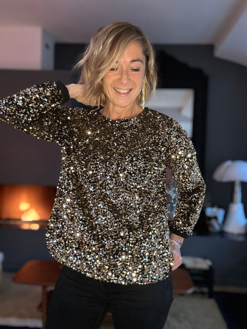 Sweat Sam paillettes doré (épuisé)