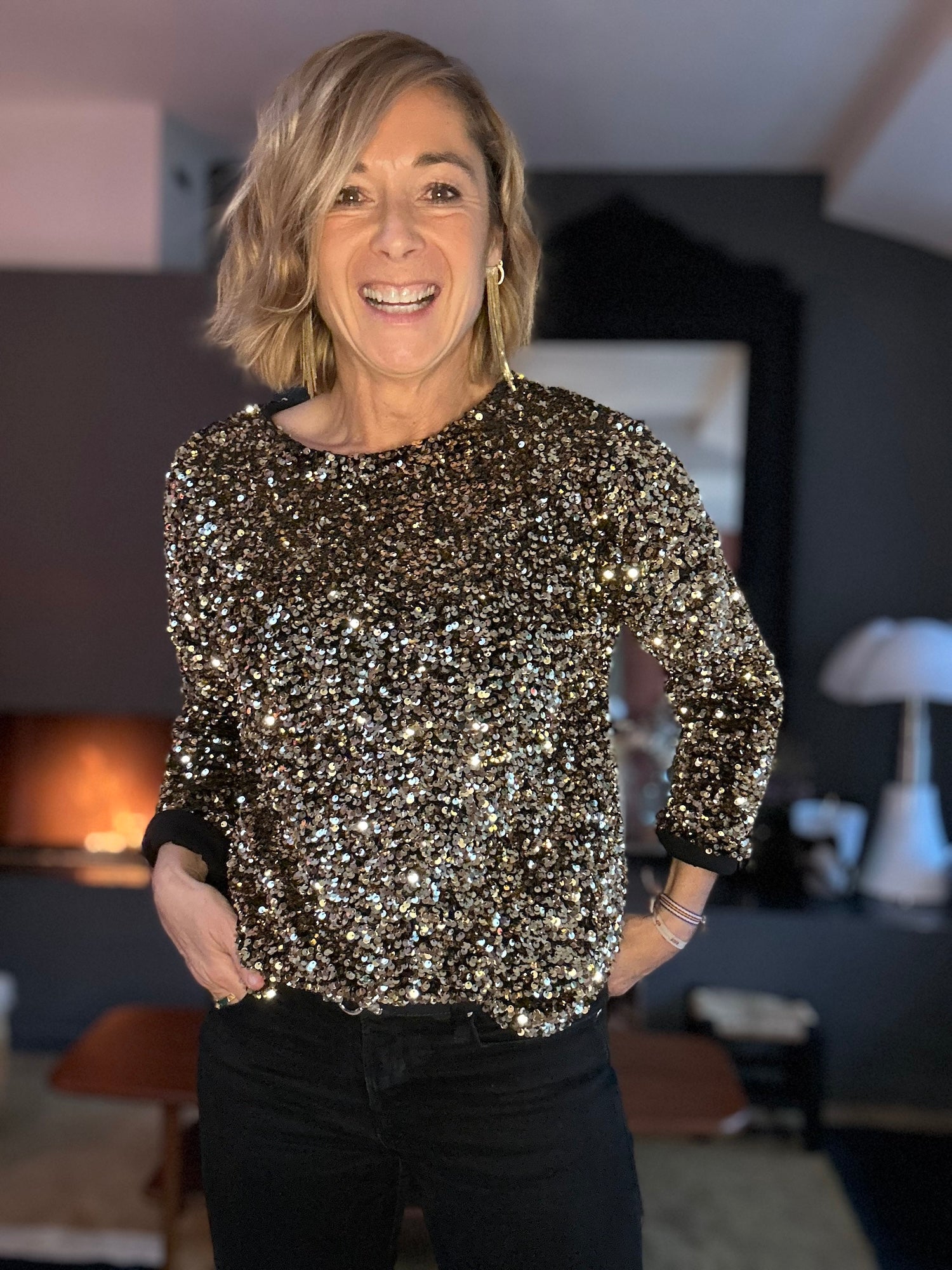 Sweat Sam paillettes doré (épuisé)