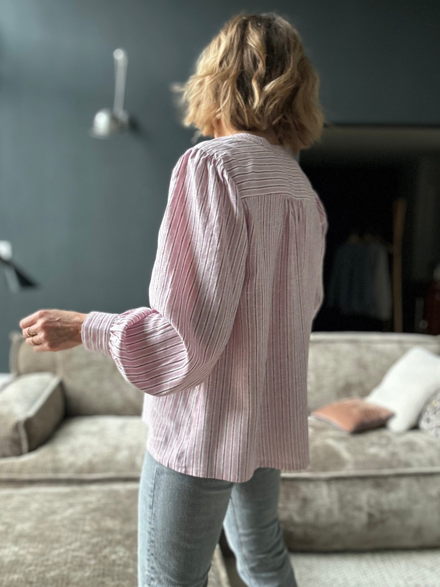 Blouse Ambrine rayures roses (épuisée)