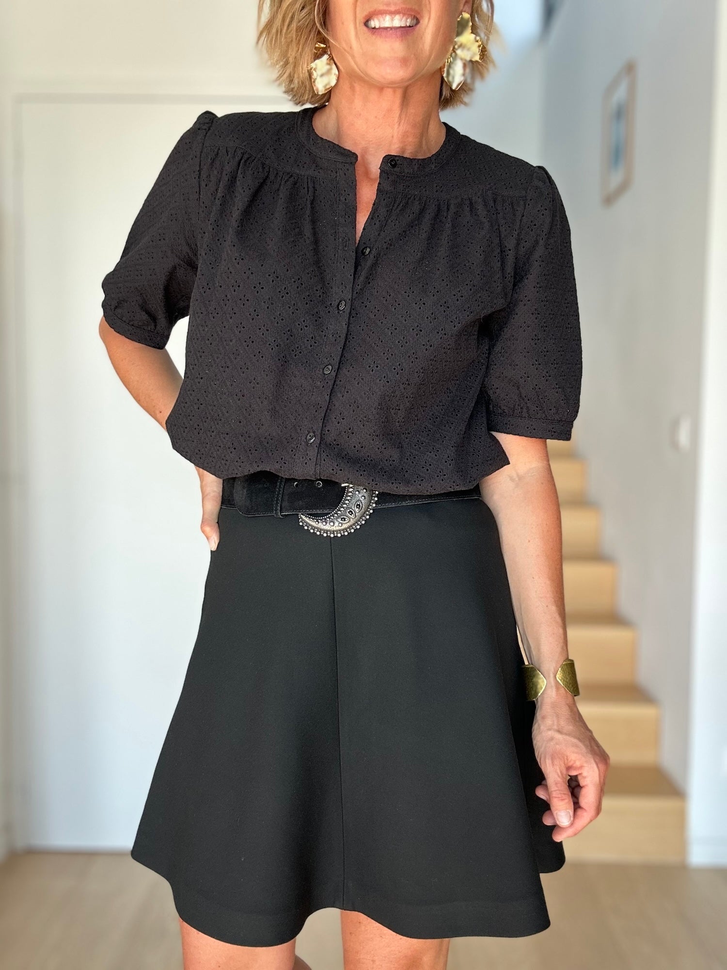 Blouse Ambrine broderie anglaise noire (épuisée)