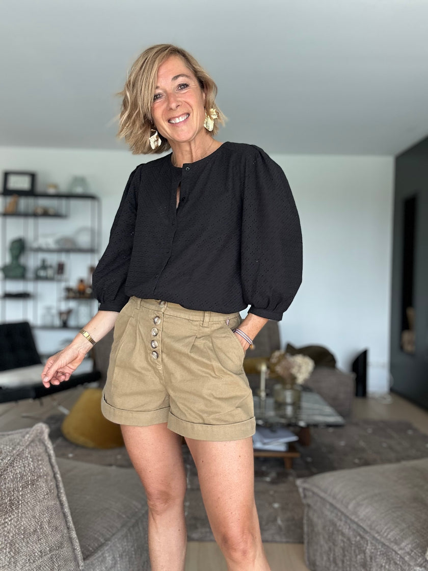 Blouse ELEN broderie anglaise noire (épuisée)