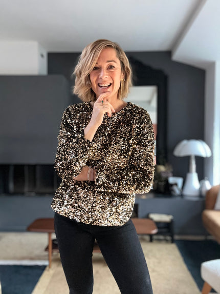 Sweat Sam paillettes doré (épuisé)