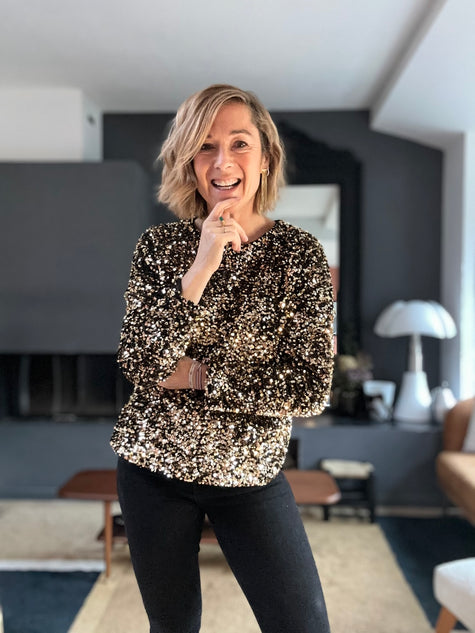 Sweat Sam paillettes doré (épuisé)