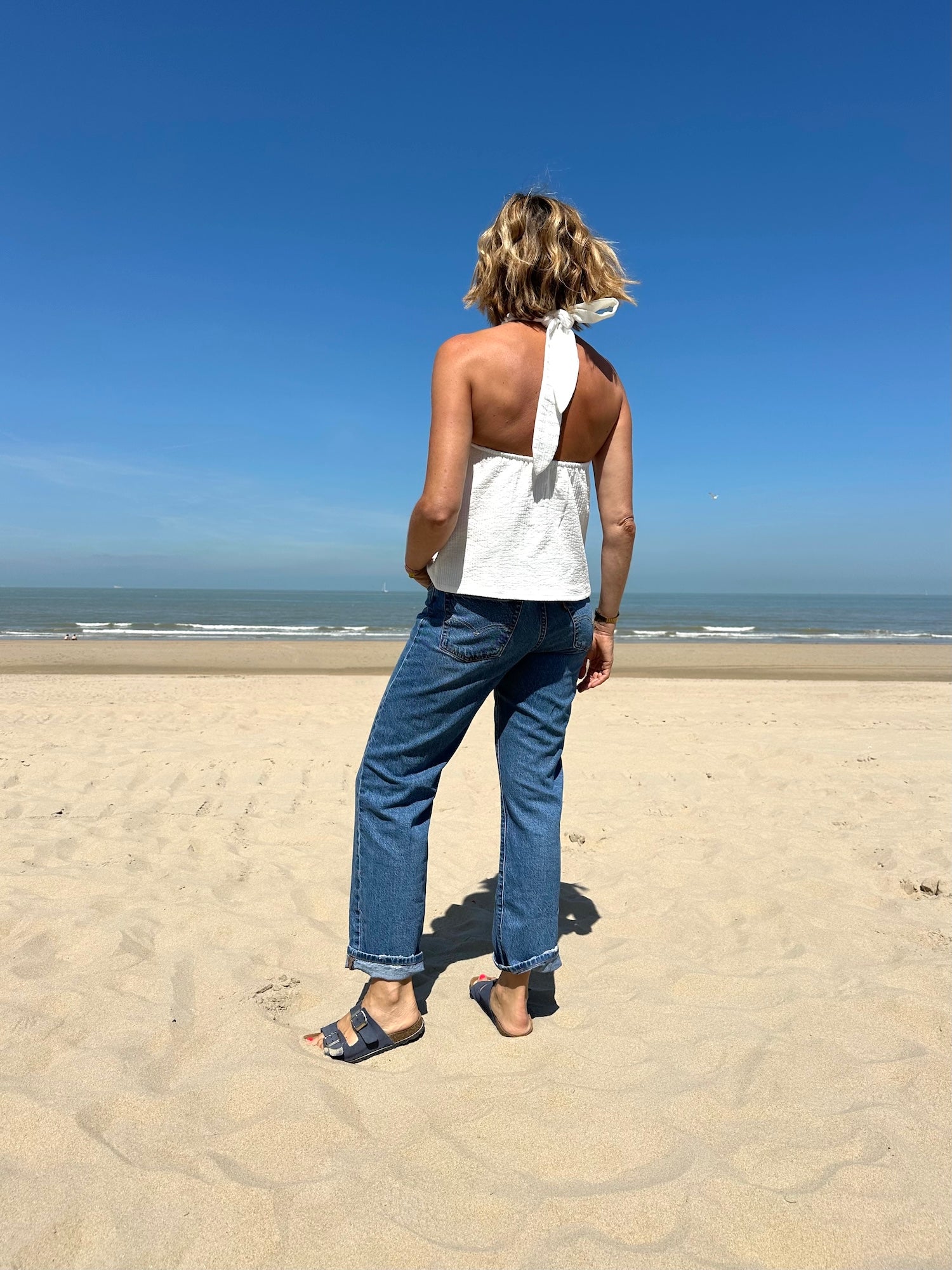 Top dos nu ROMY blanc cassé (disponible taille 0, 3 et 4)