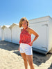 Top dos nu ROMY imprimé rouge