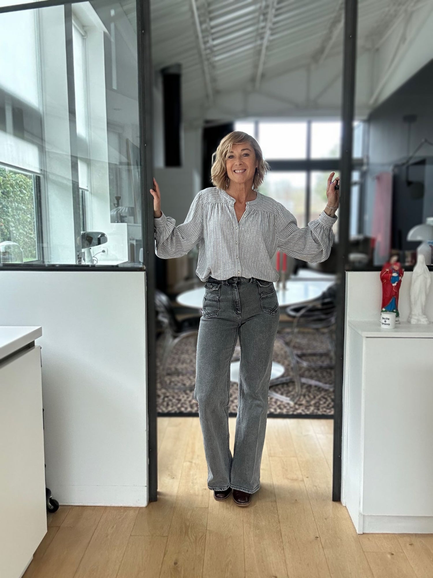 Blouse Ambrine rayures grises